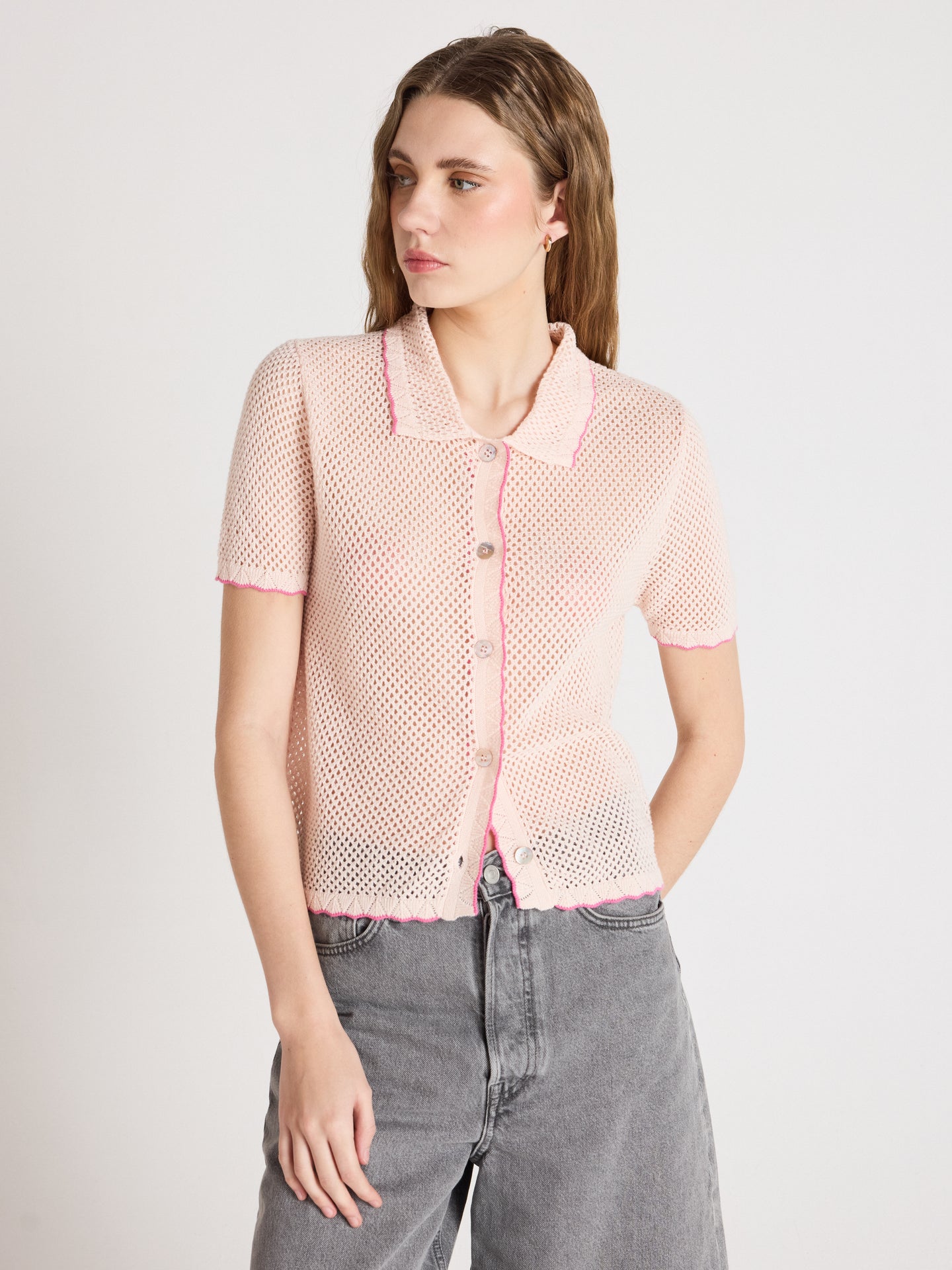 molly - Camicia in cotone e cashmere - blush