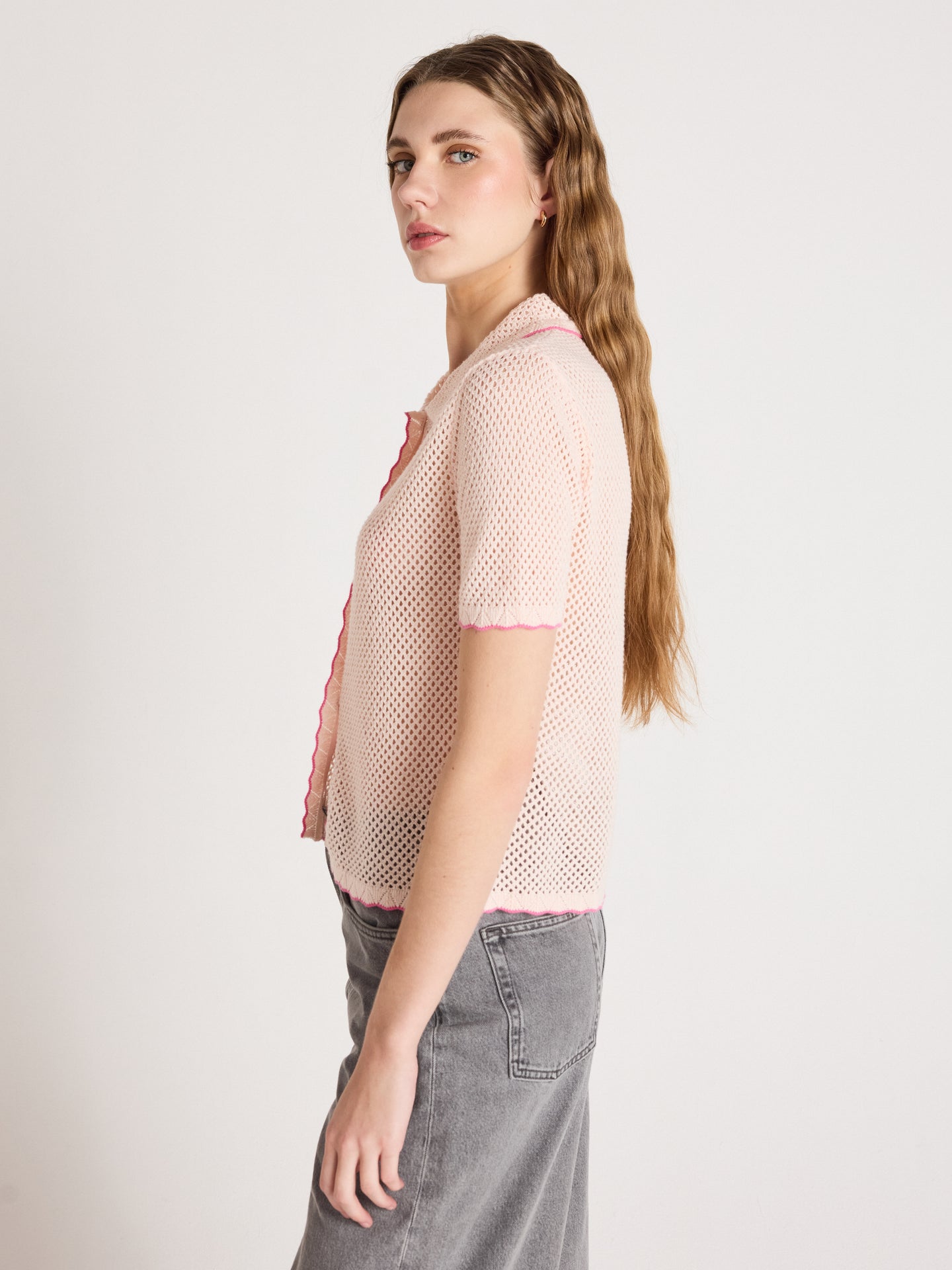 molly - Camicia in cotone e cashmere - blush