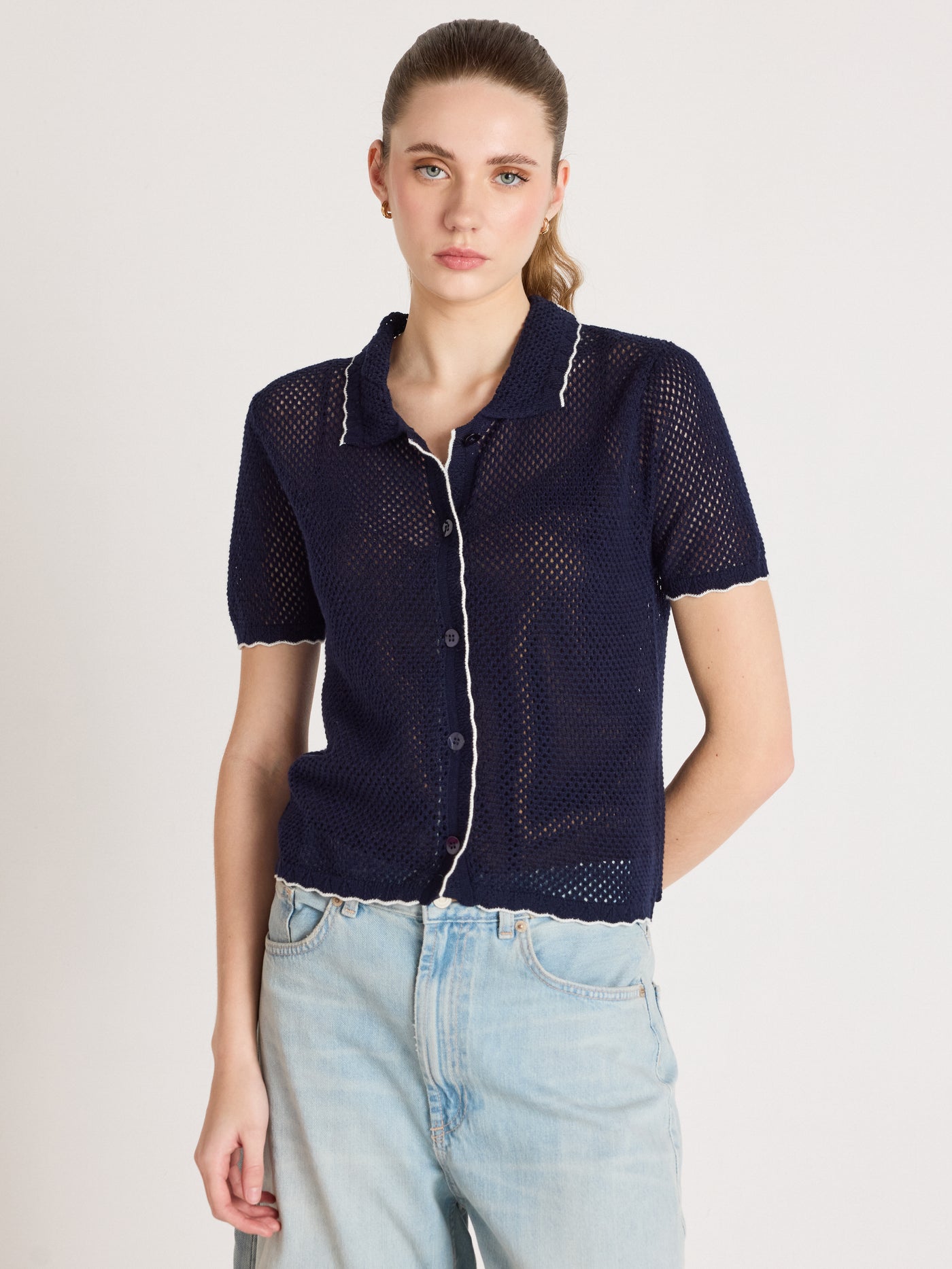molly - Chemise en coton cachemire - navy
