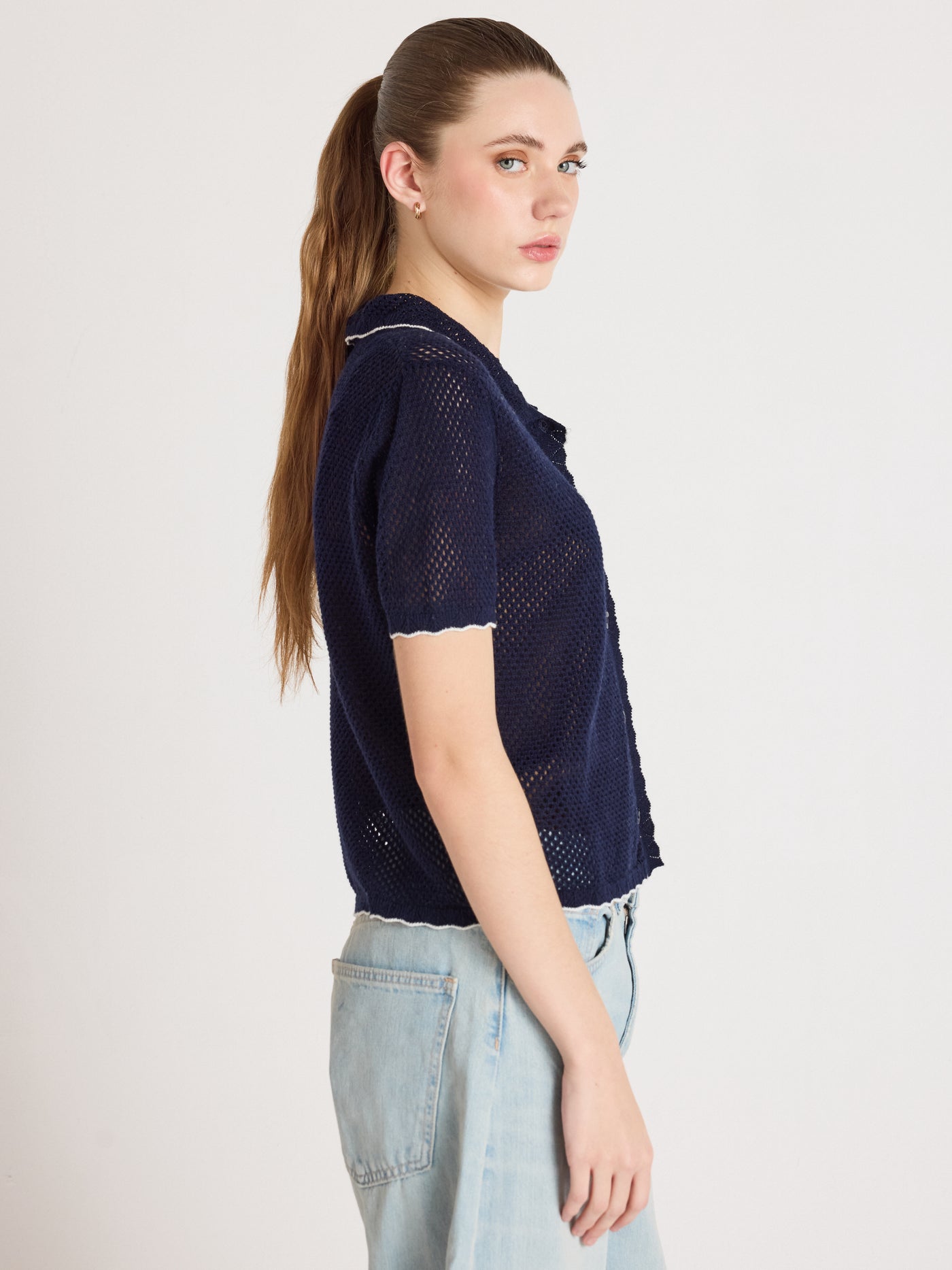 molly - Chemise en coton cachemire - navy