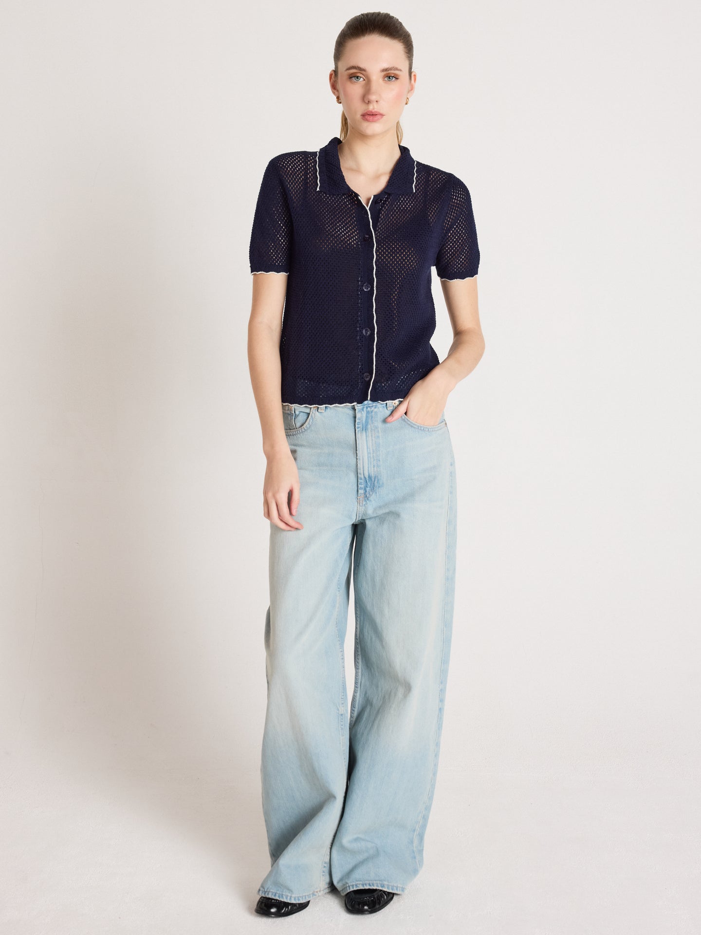 chemise molly - coton cachemire - navy
