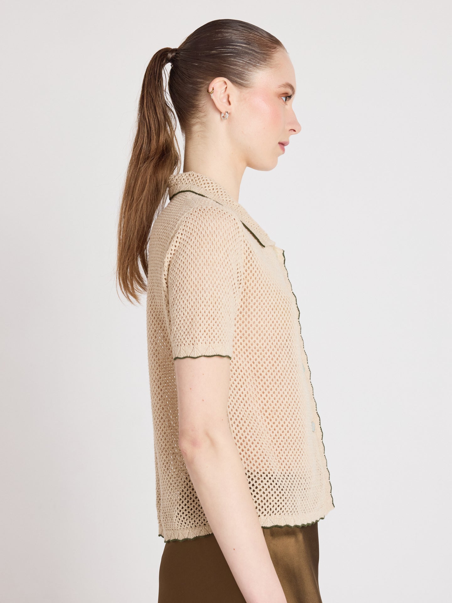 molly - Camicia in cotone e cashmere - ecrù