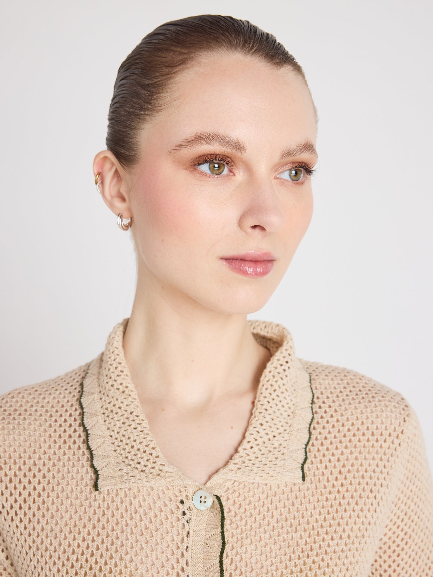 molly - Camicia in cotone e cashmere - ecrù