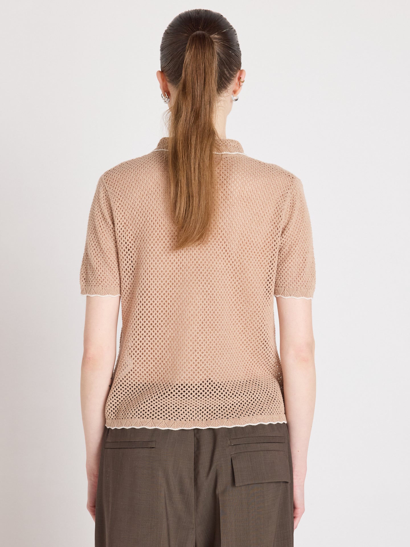 molly - Camicia in cotone e cashmere - sea shell