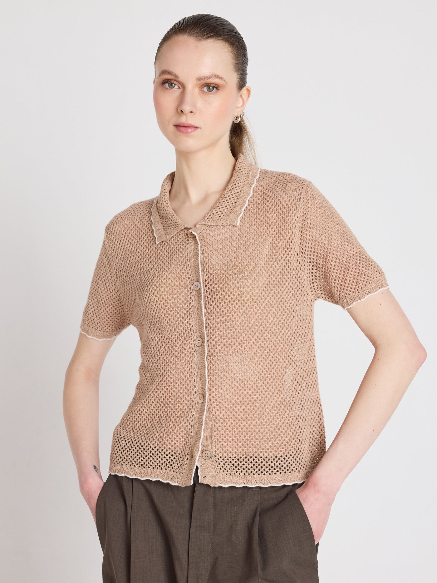 molly - Chemise en coton cachemire - sea shell