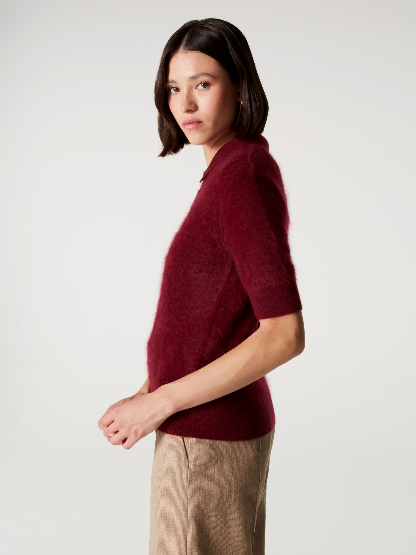 pull polo margot - Cachemire brossé - burgundy