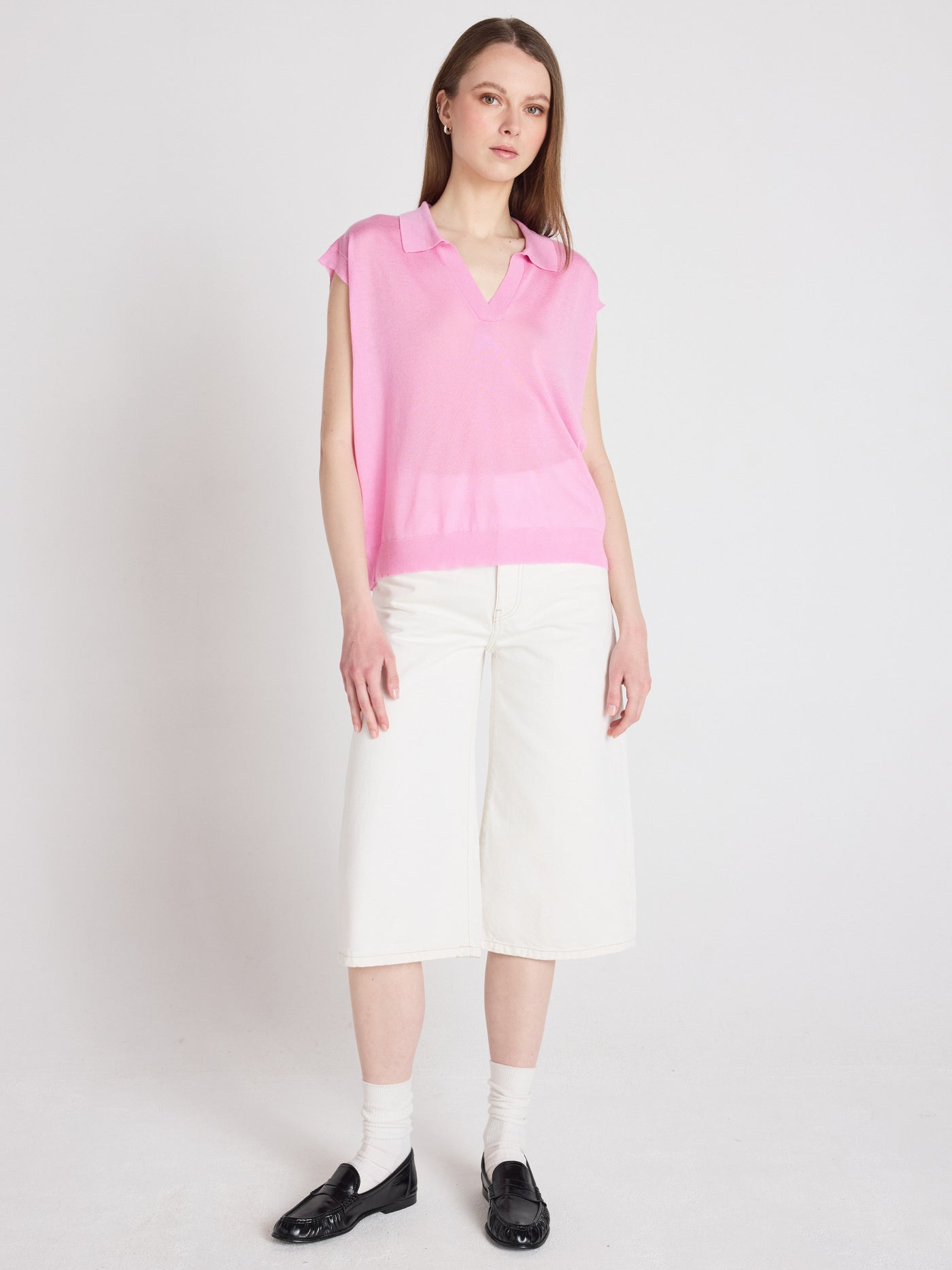 Magali - Ärmelloser Polopullover - dragon fruit