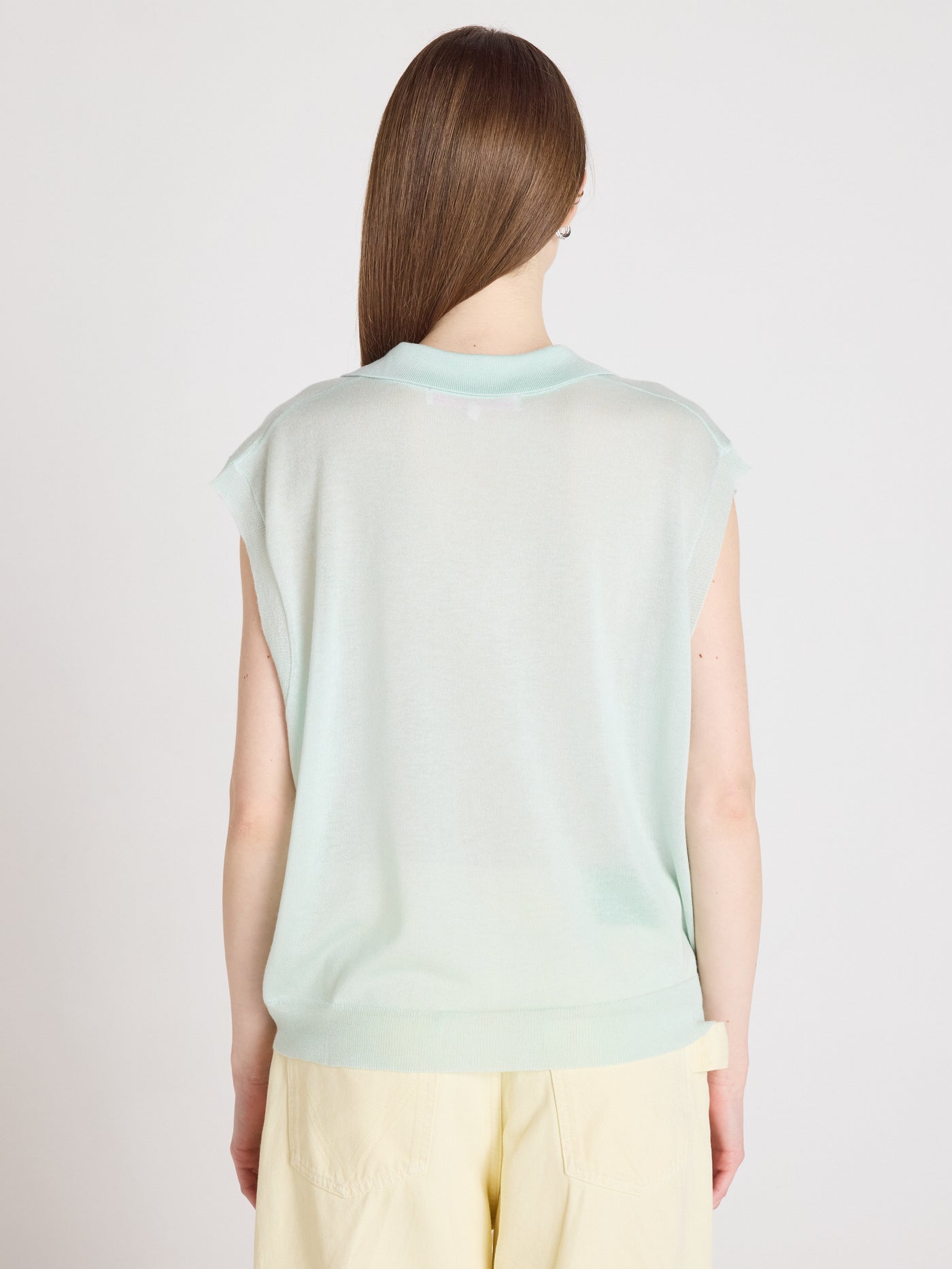 Magali - Sleeveless polo sweater - mint