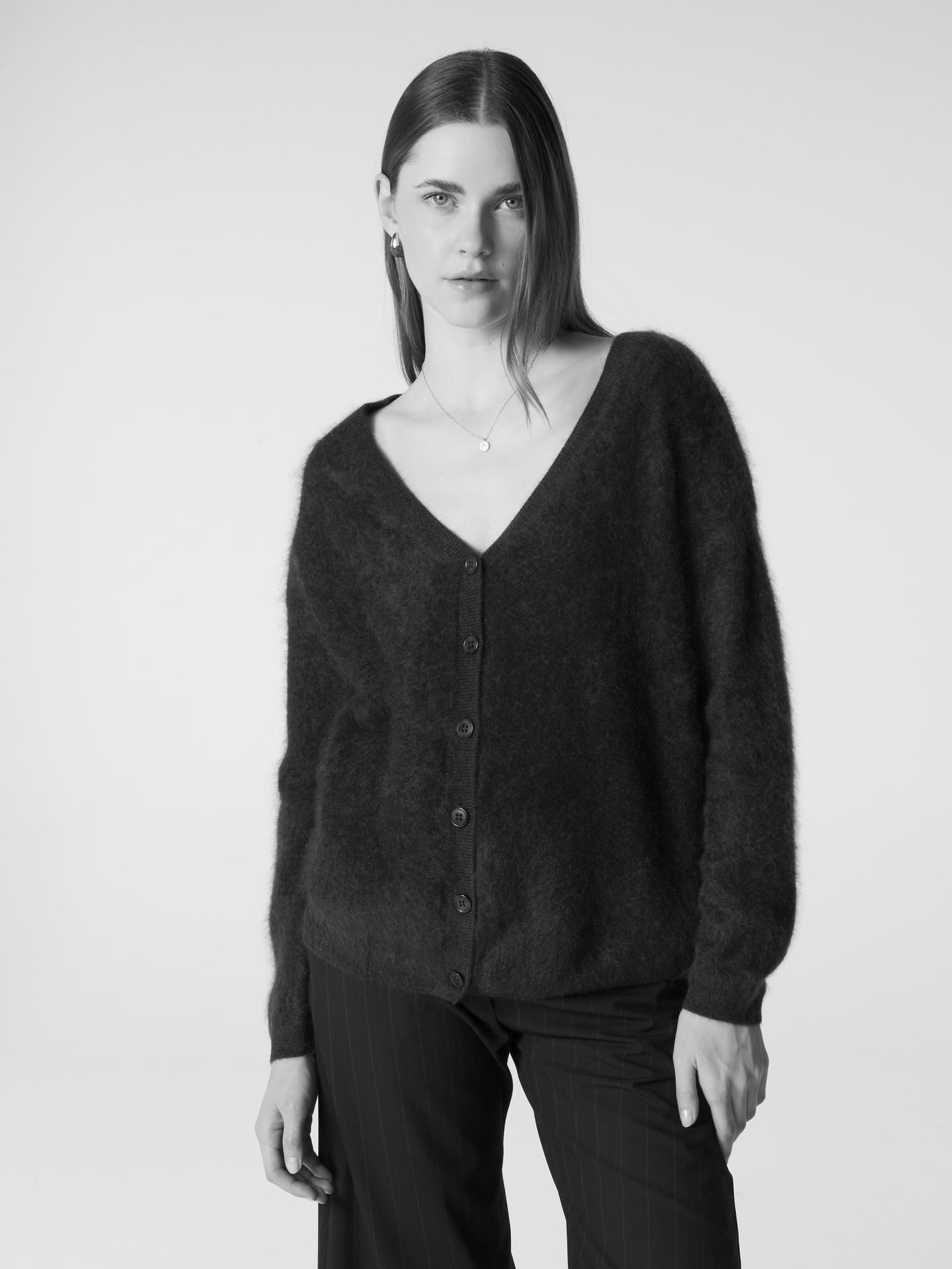 Cardigan Debora - Gebürsteter Kaschmir - Schwarz
