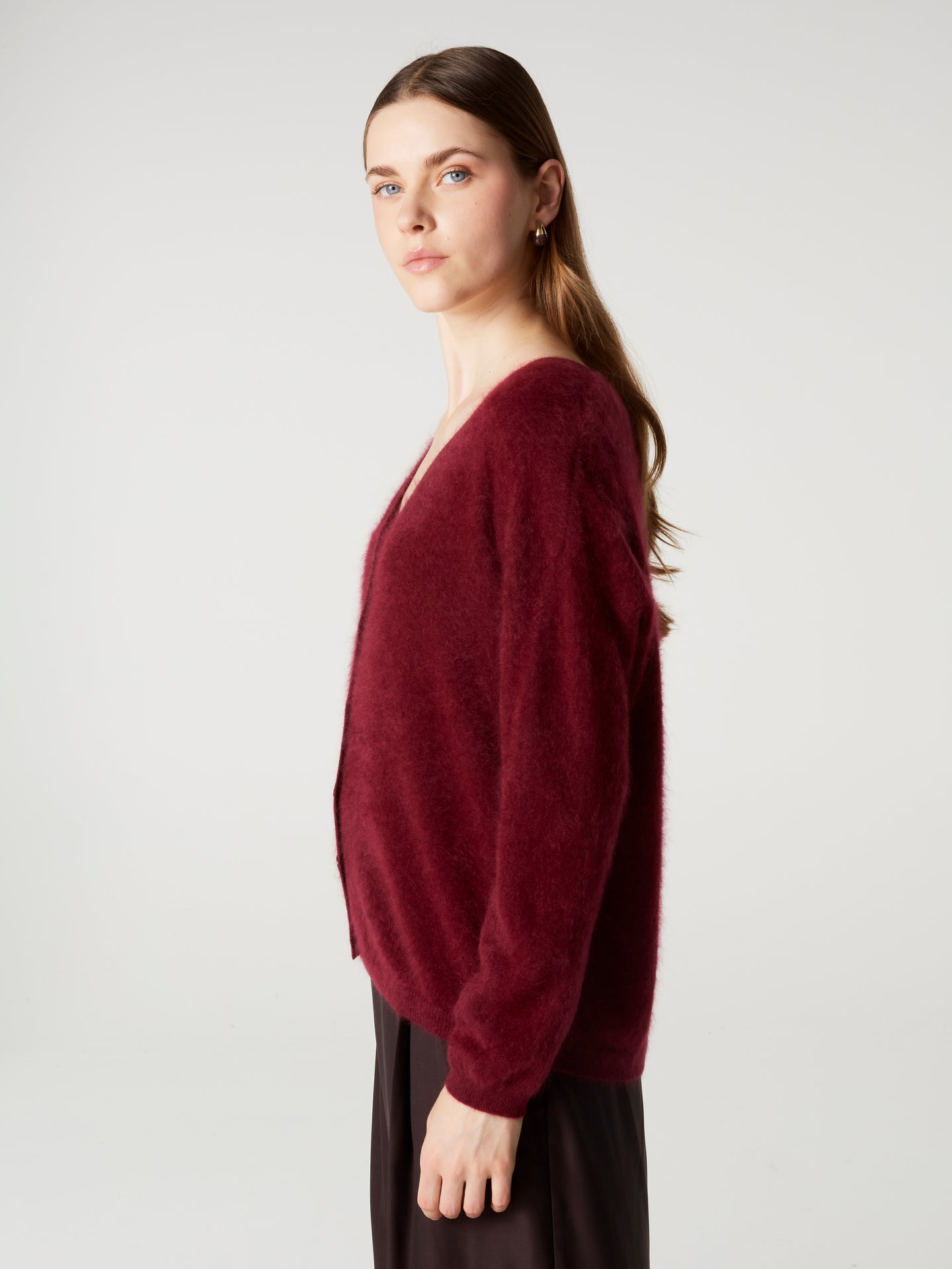 cardigan debora - Cachemire brossé - burgundy