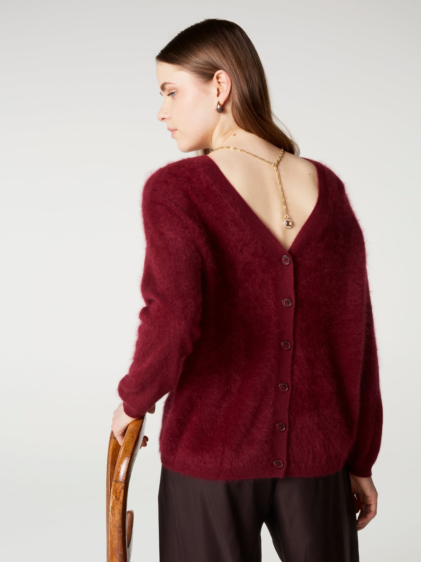 cardigan debora - Cachemire brossé - burgundy