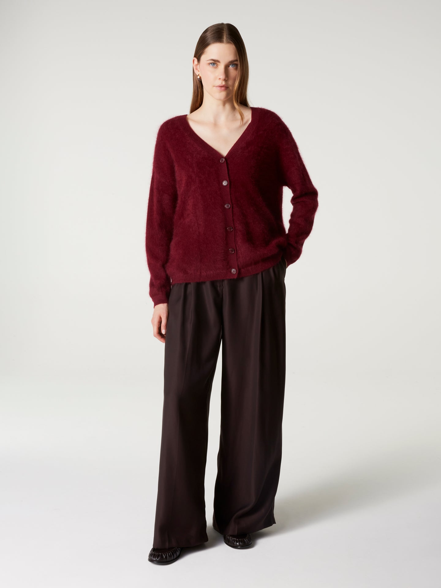 cardigan debora - Cachemire brossé - burgundy