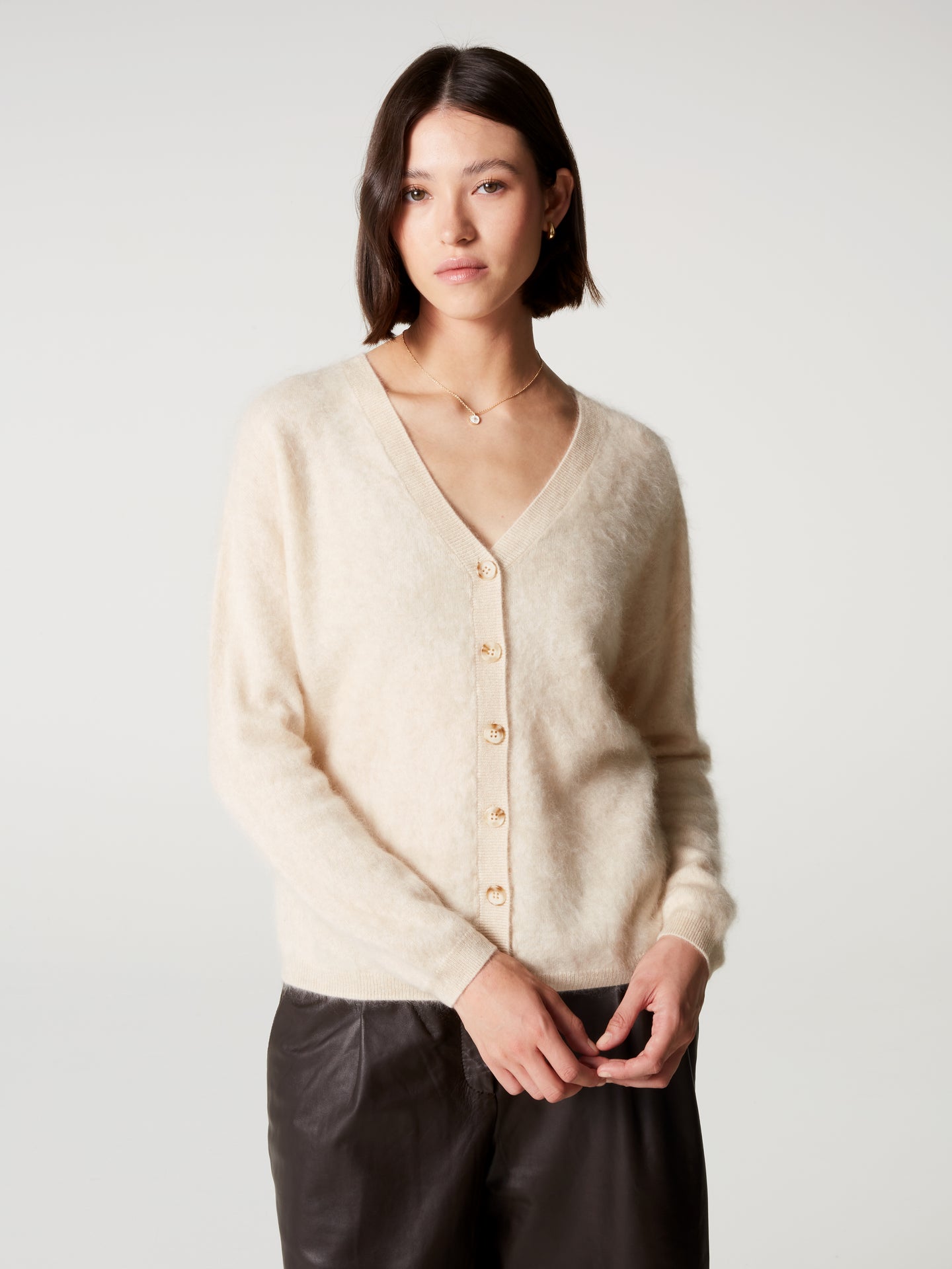 cardigan debora - Cachemire brossé - light beige