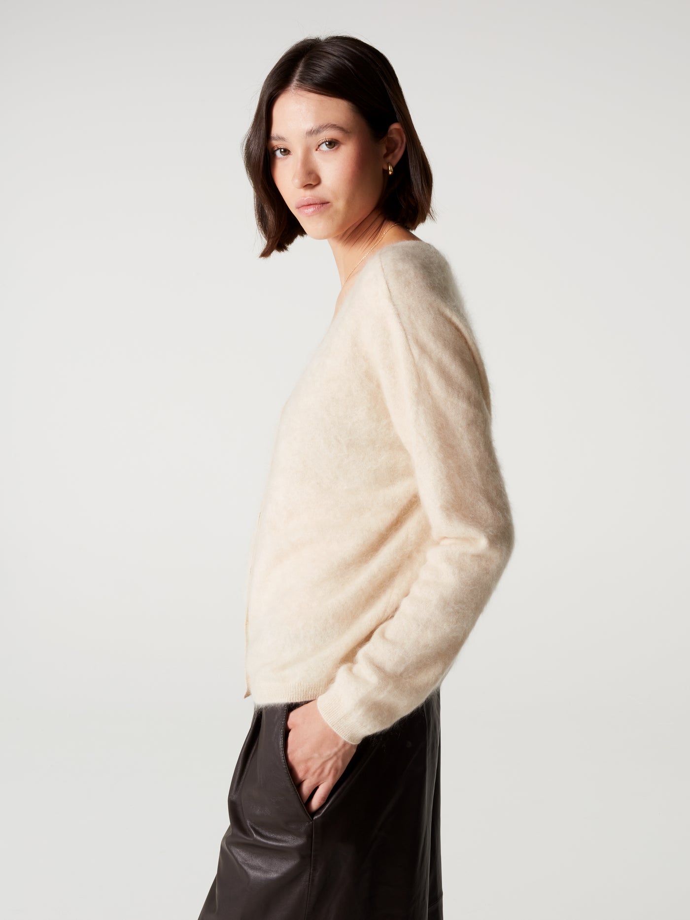 cardigan debora - Cachemire brossé - light beige