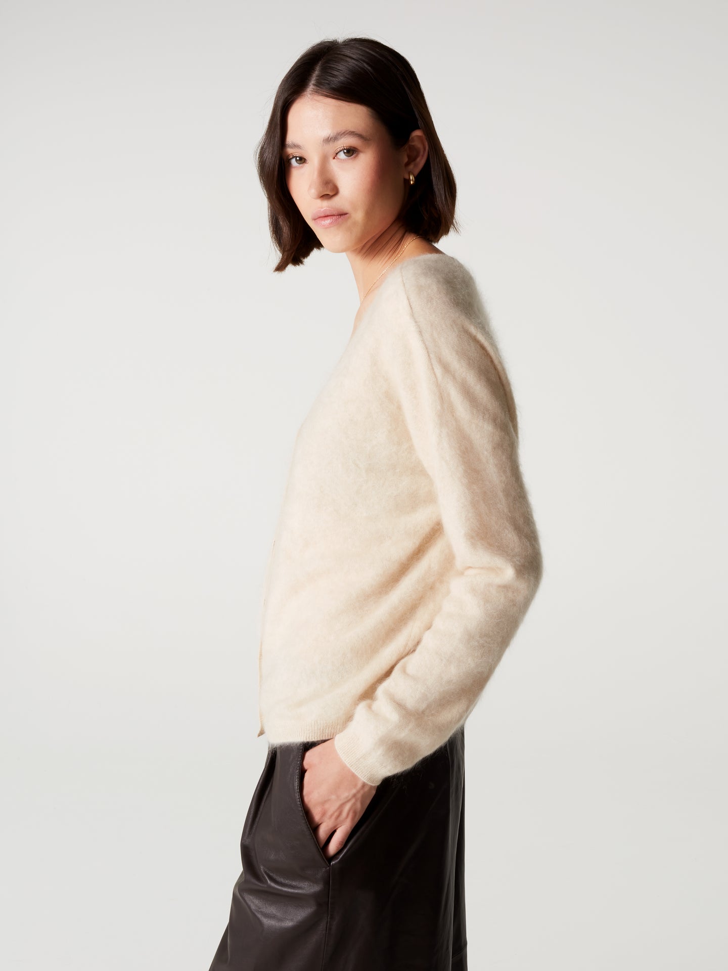 cardigan debora - Cachemire brossé - light beige