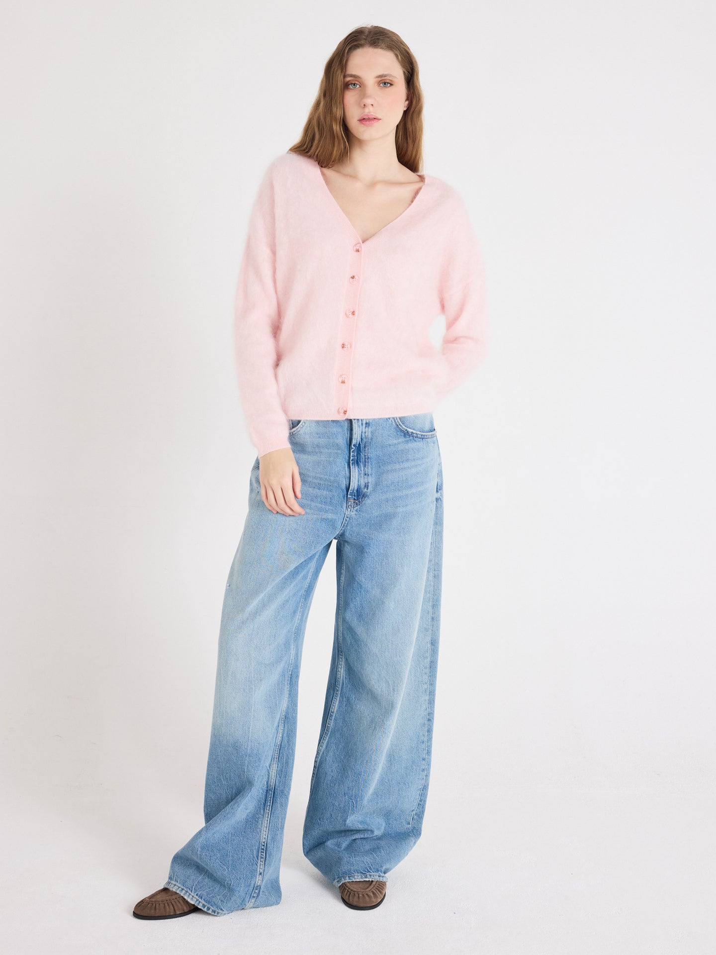 debora - Brushed cashmere sweater - ice cream
