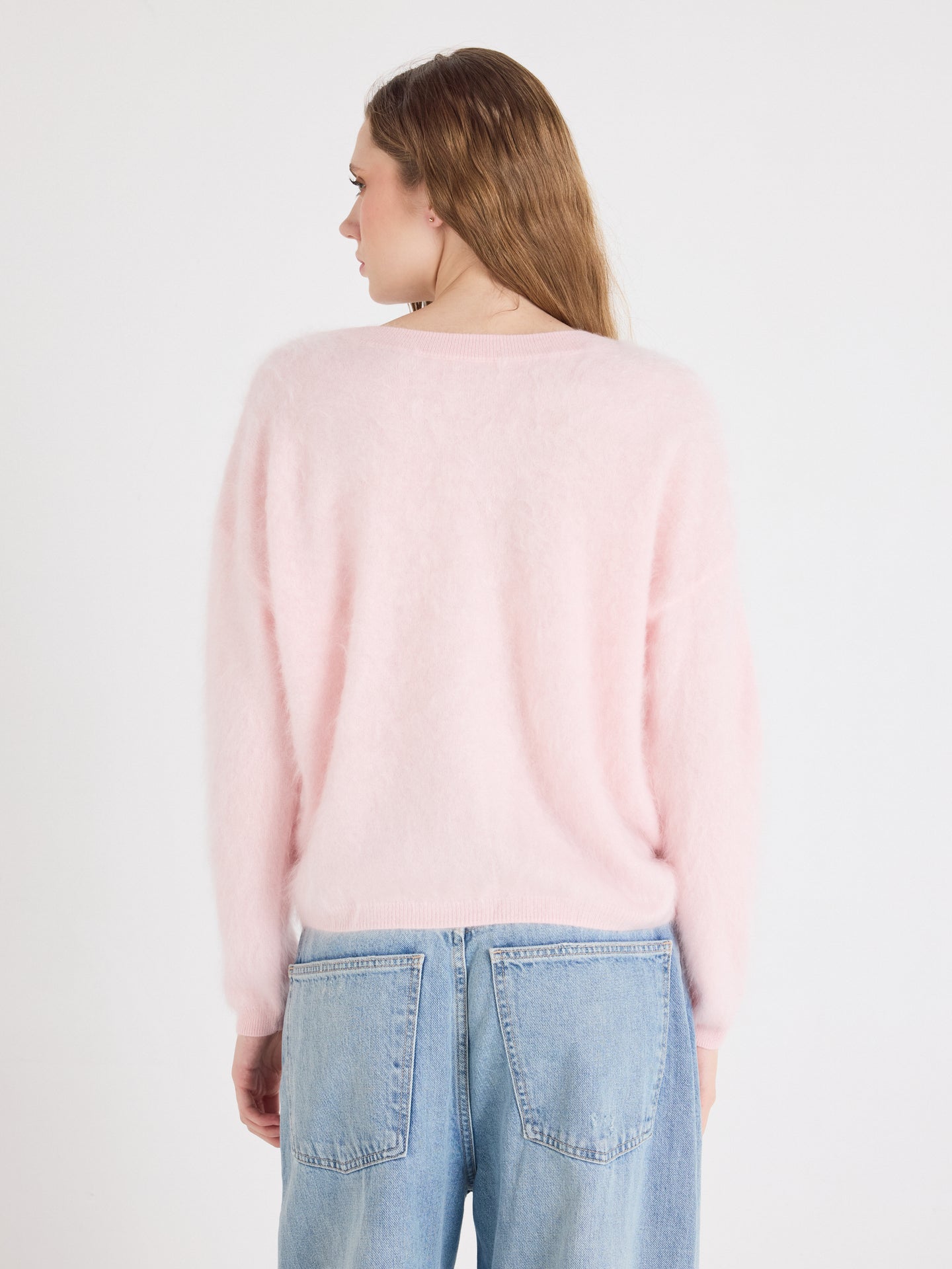 debora - Strickjacke aus gebürstetem Kaschmir - ice cream