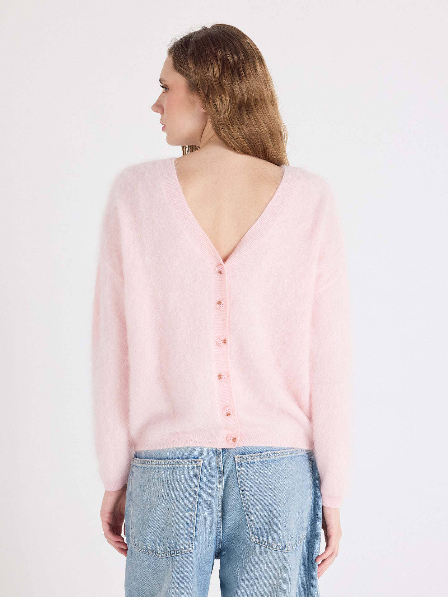 debora - Strickjacke aus gebürstetem Kaschmir - ice cream