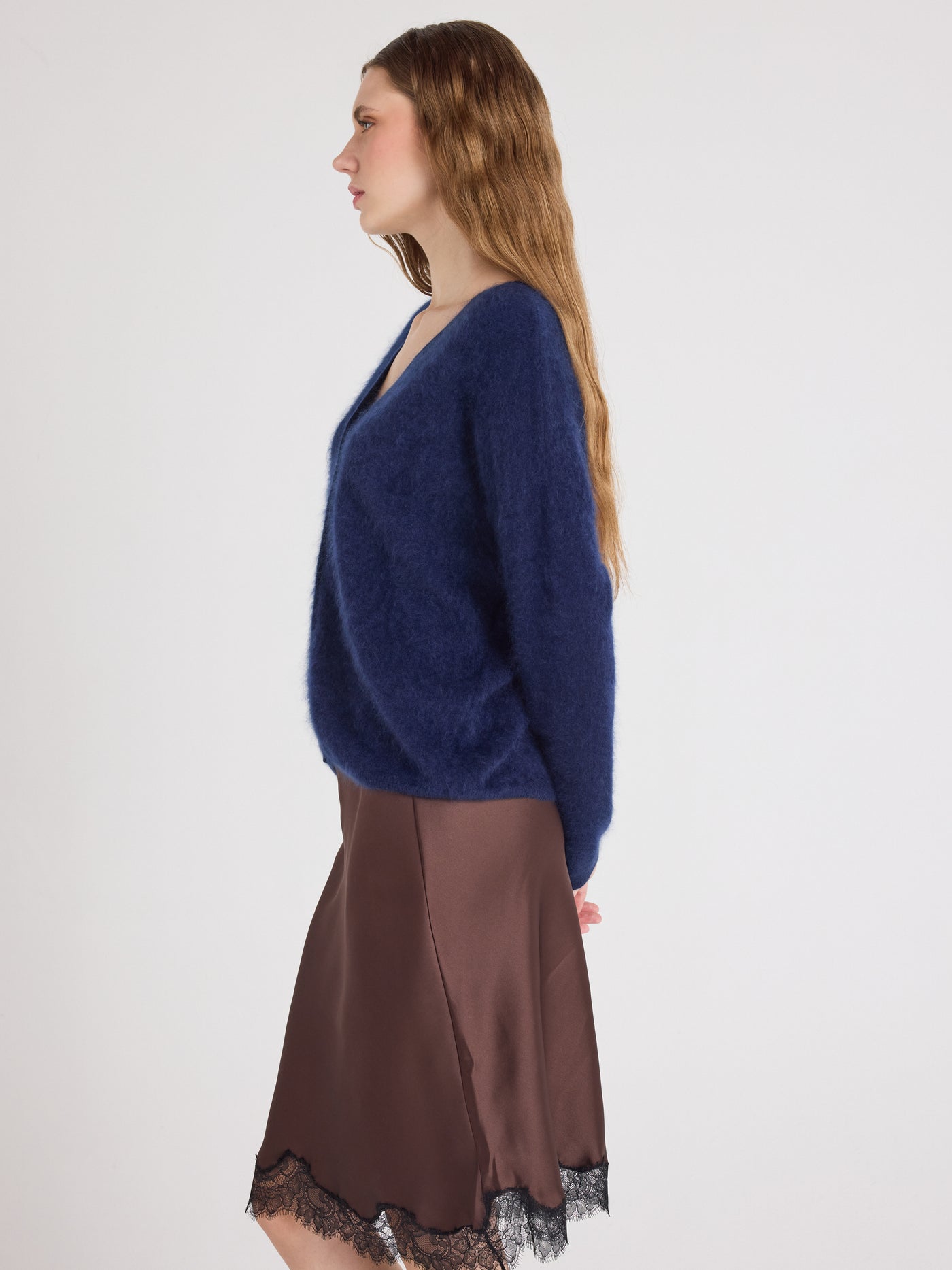 debora - Pullover aus gebürstetem Kaschmir - Navy