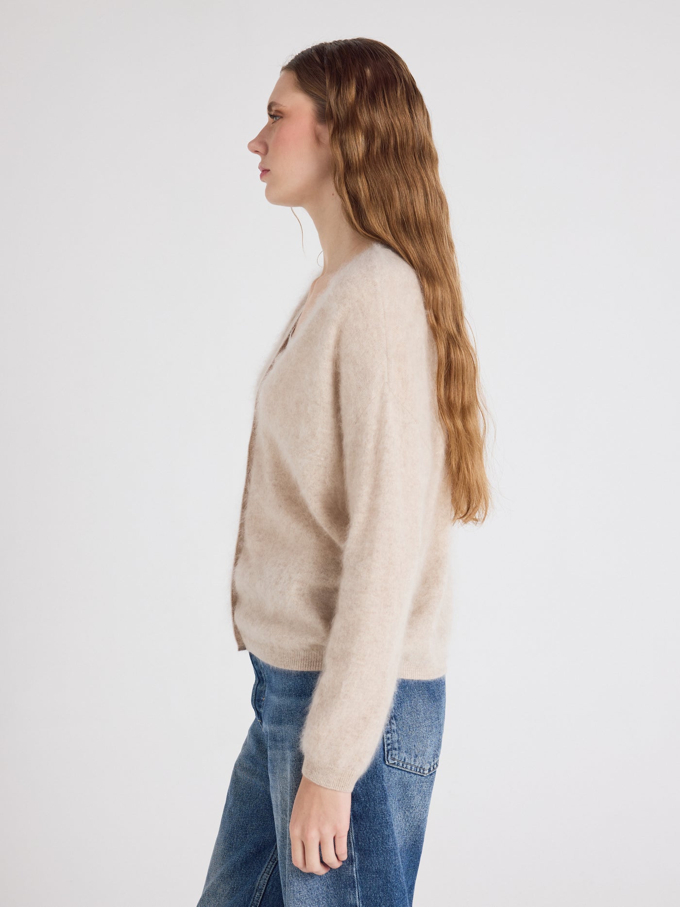 debora - Brushed cashmere sweater - oat