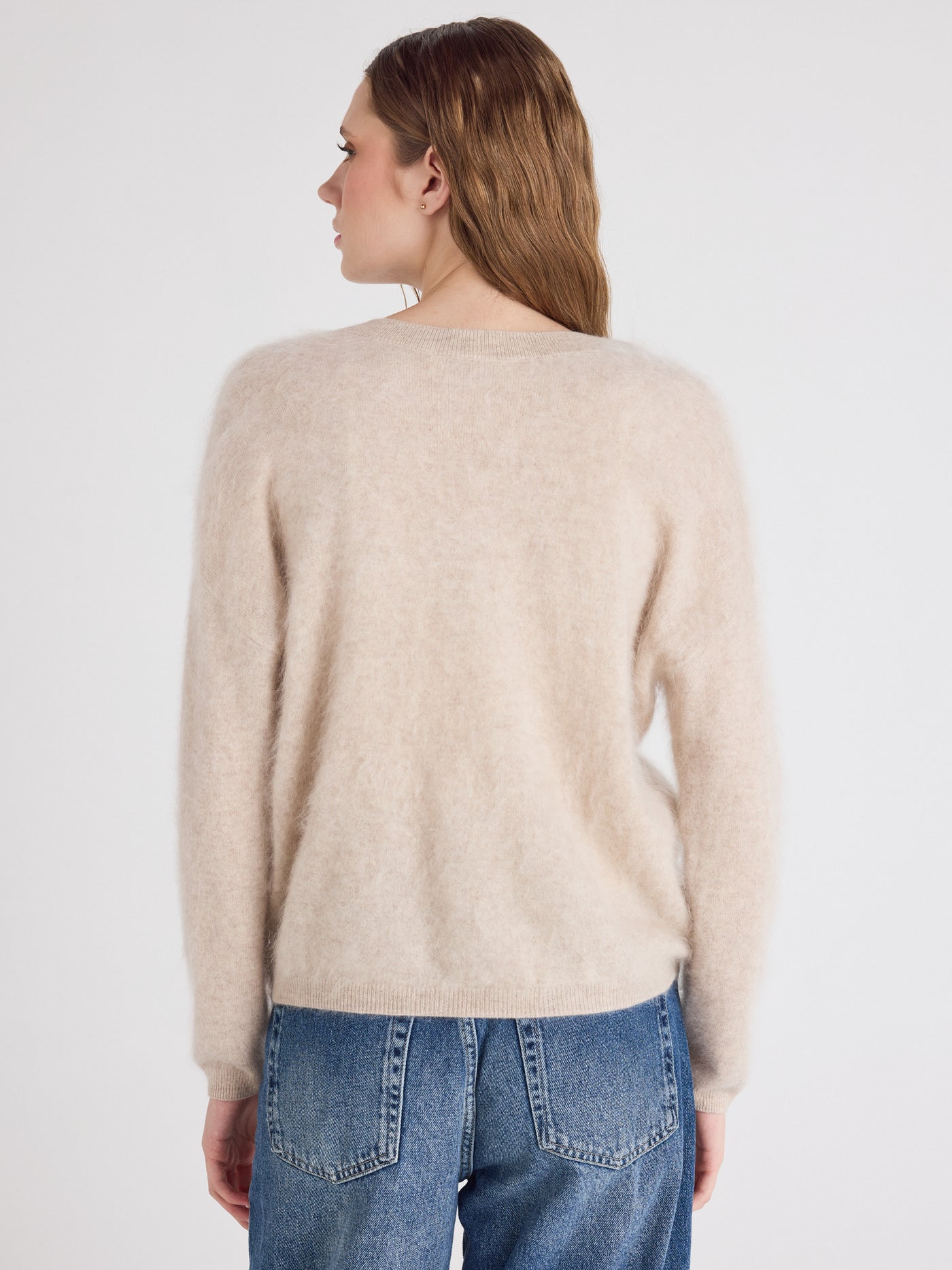 debora - Brushed cashmere sweater - oat