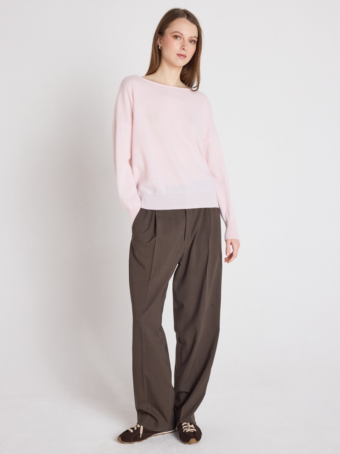 ivy round neck sweater - cashmere - ballerina