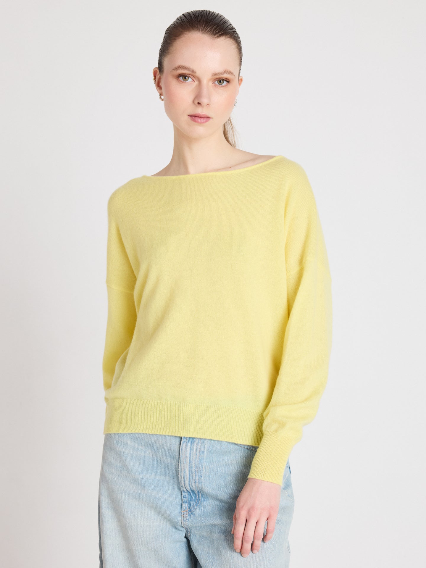 ivy - Pull dos nu en cachemire - lemon fizz