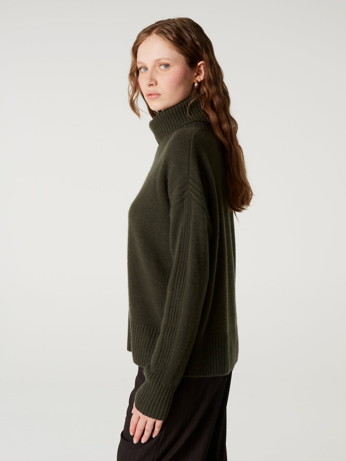 pull candace - Cachemire épais - olive
