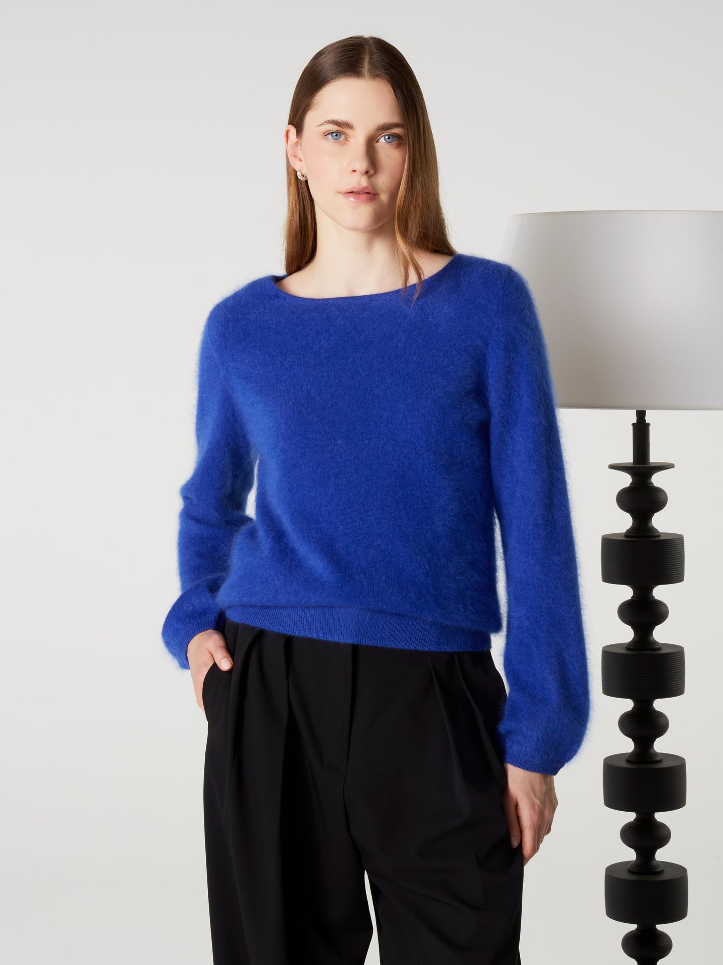 pull garance - Brushed cashmere - cobalt