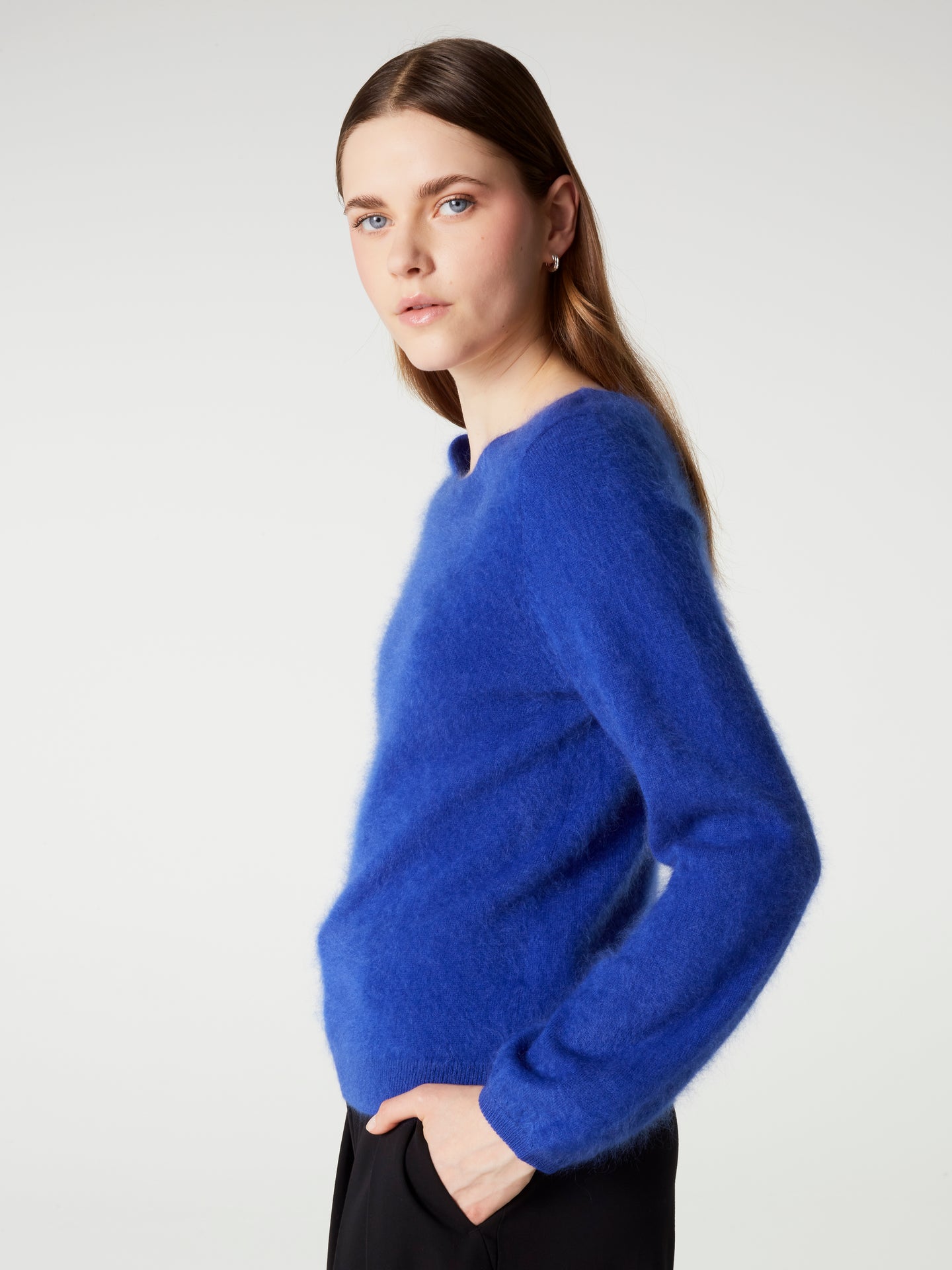 pull garance - Brushed cashmere - cobalt