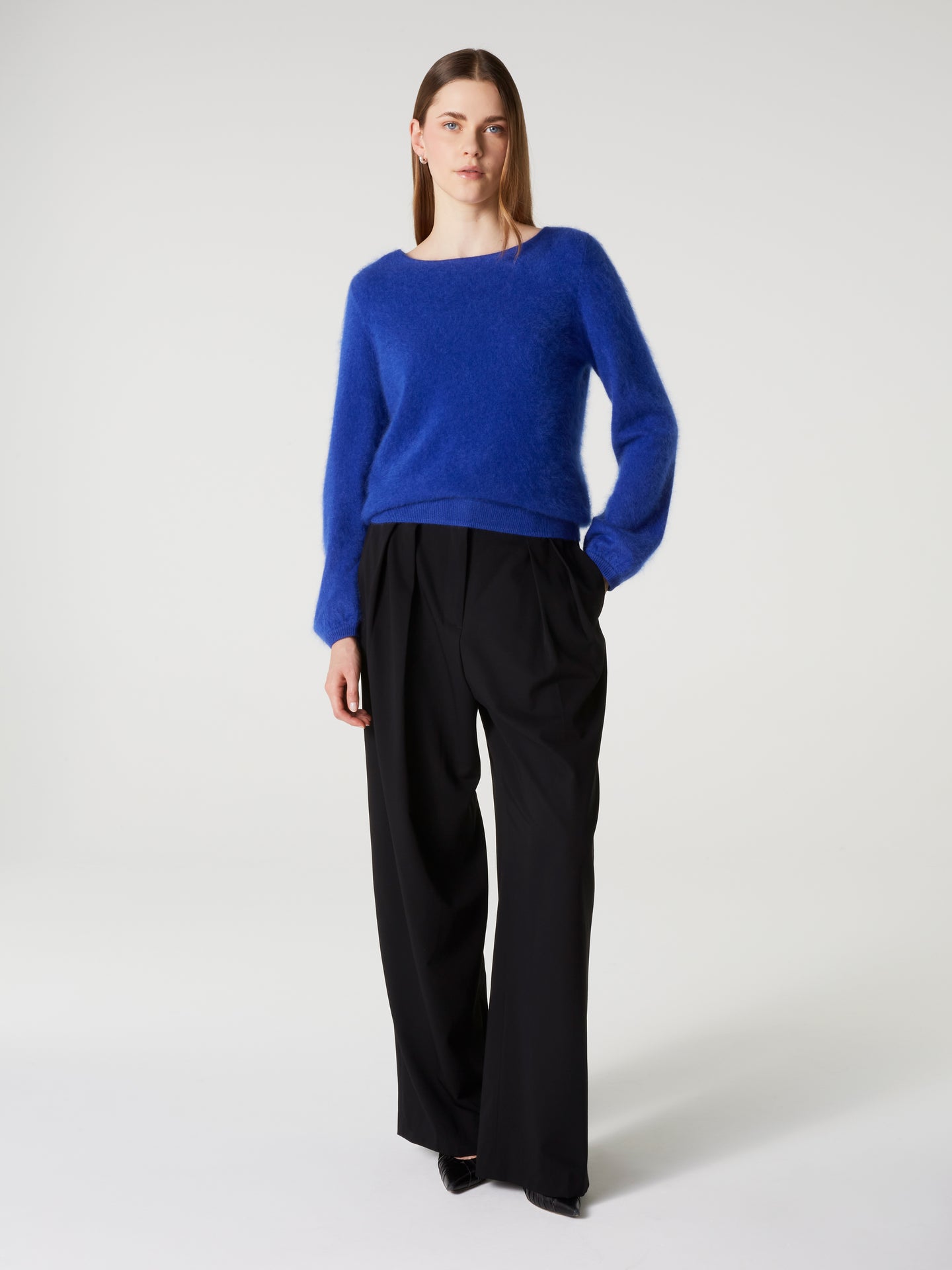pull garance - Brushed cashmere - cobalt