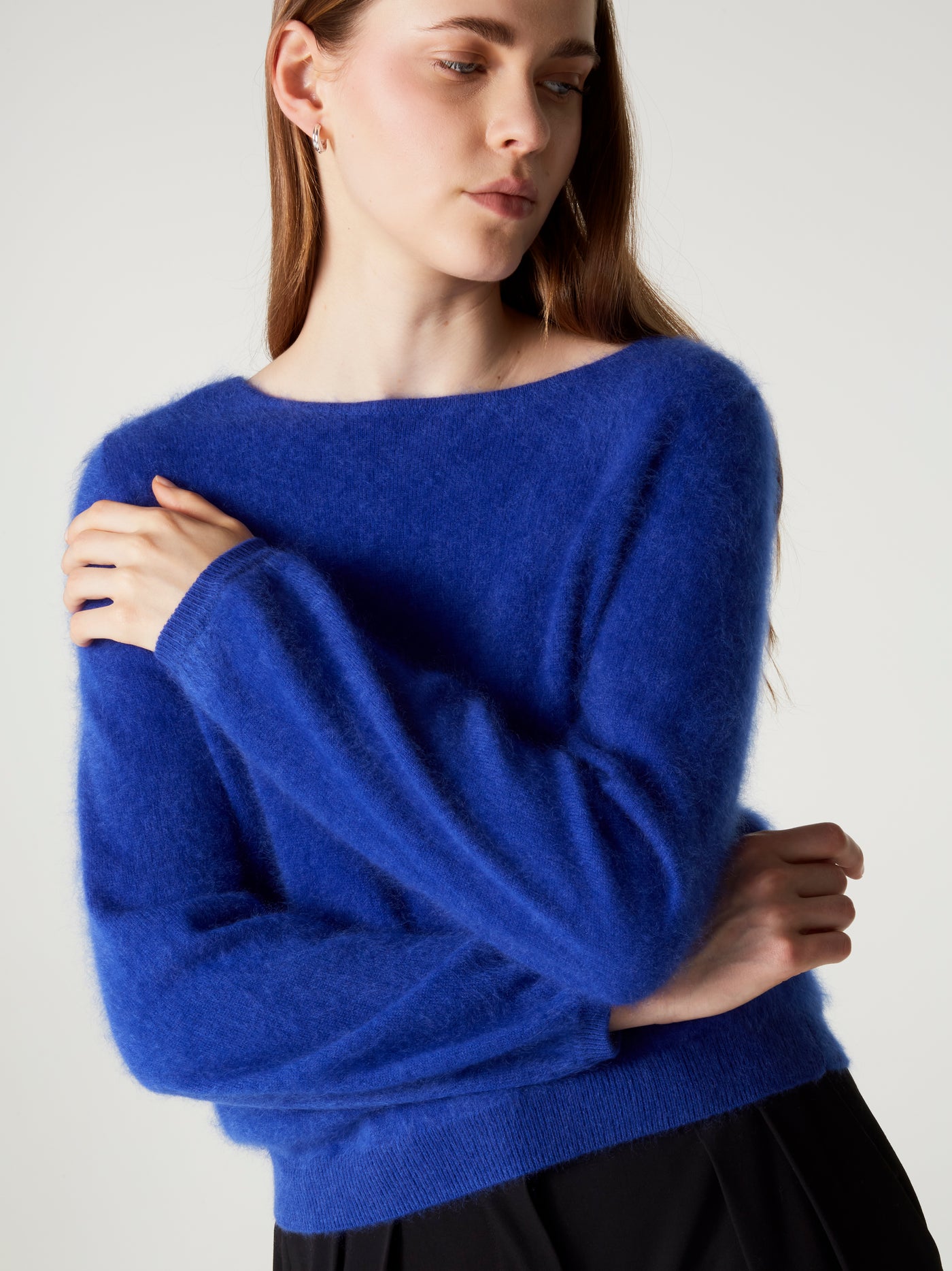 pull garance - Cachemire brossé - cobalt