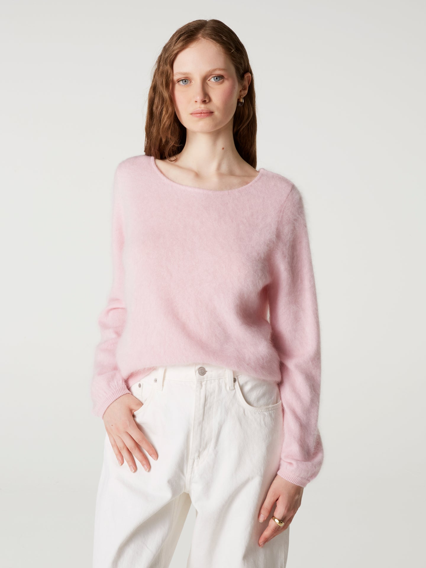 pull garance - Cachemire brossé - light pink