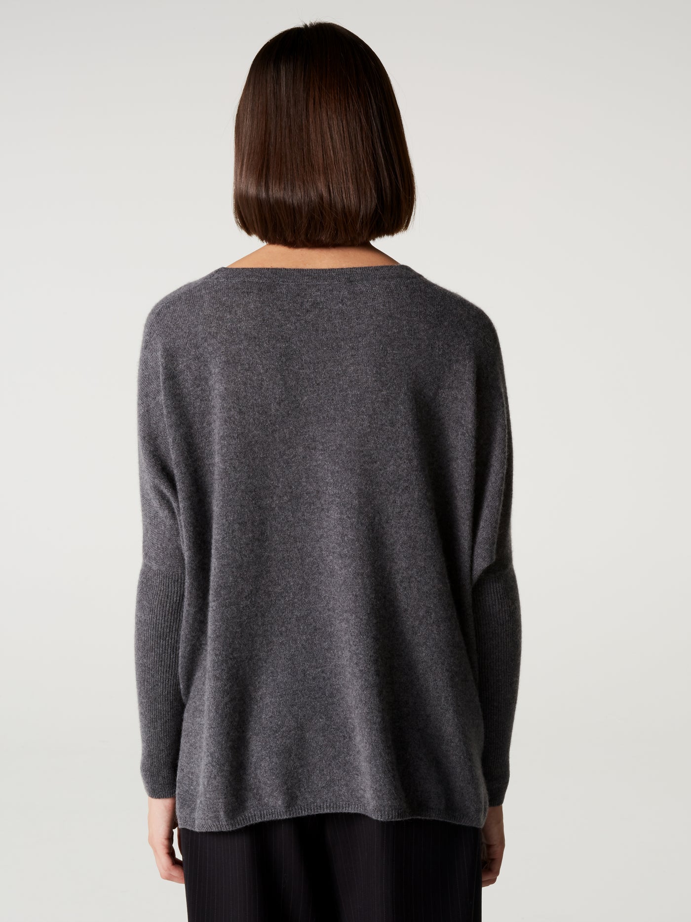 cardigan poncho alison - Cachemire - dark grey melange