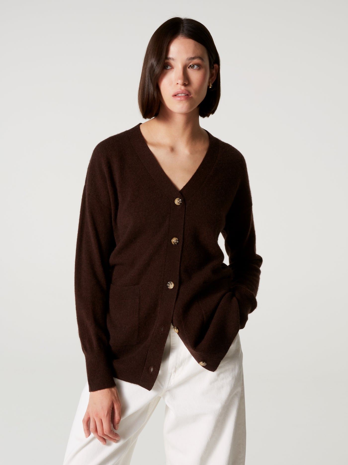 tamy cardigan - cashmere - brownie