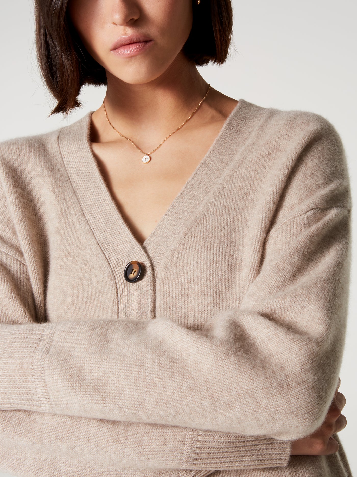 cardigan josephine - Cachemire épais - oat