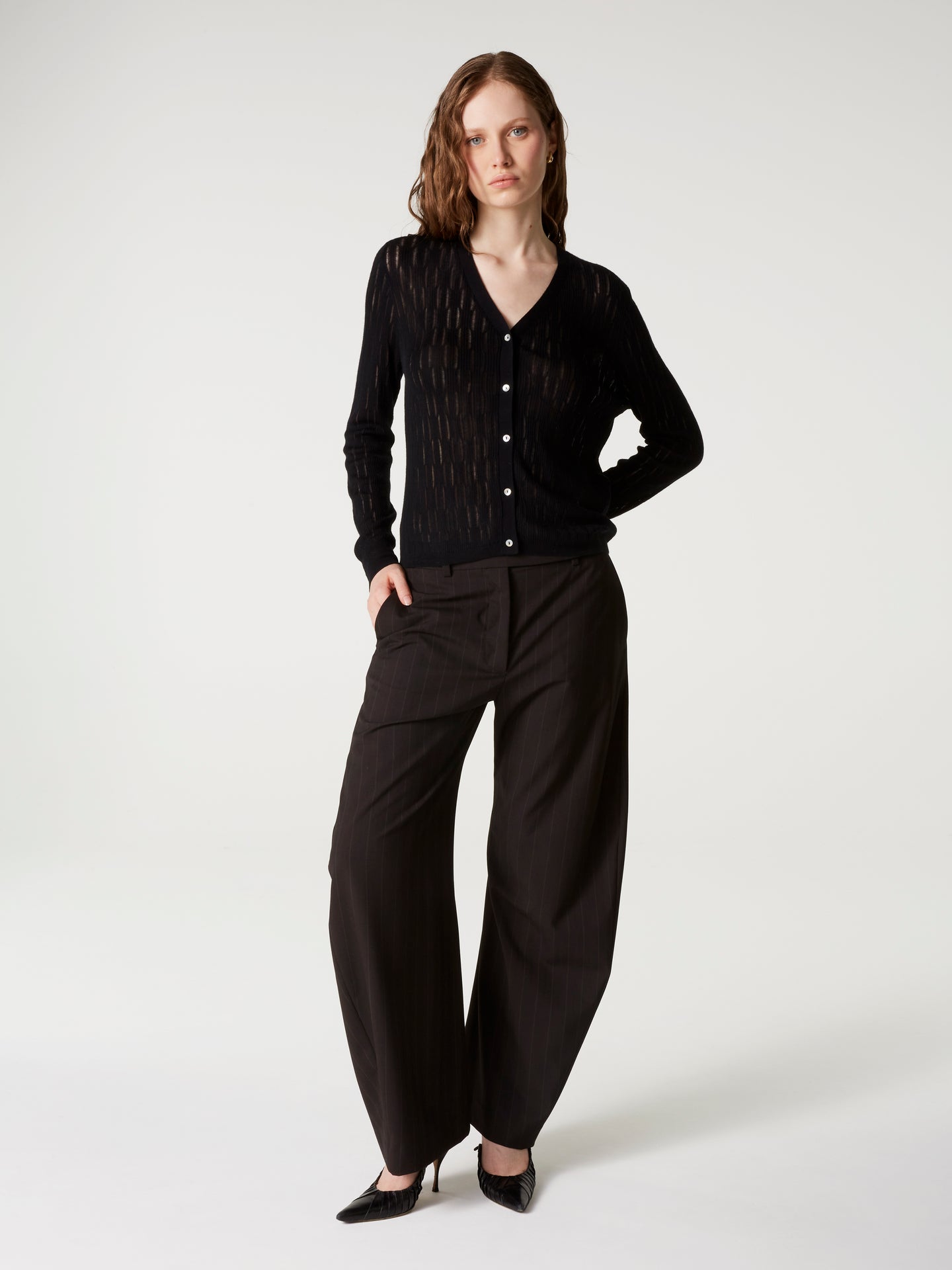 hanae cardigan - Lyocell cashmere - black