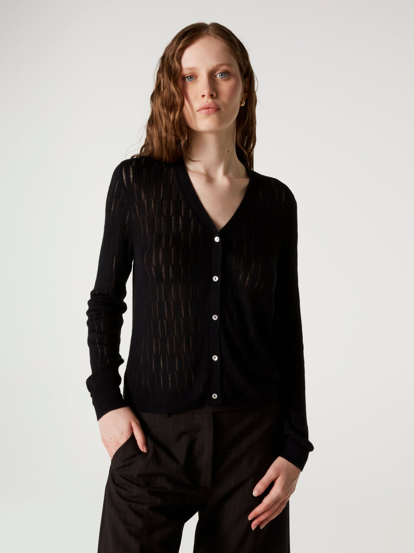 cardigan hanae - Lyocell cashmere - nero