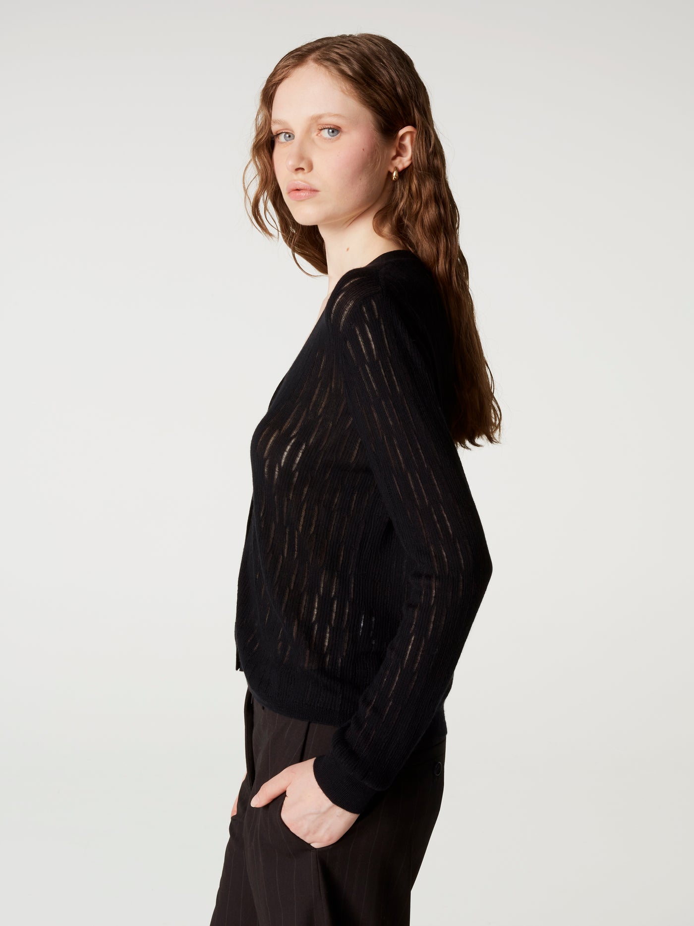 cardigan hanae - Lyocell cashmere - nero