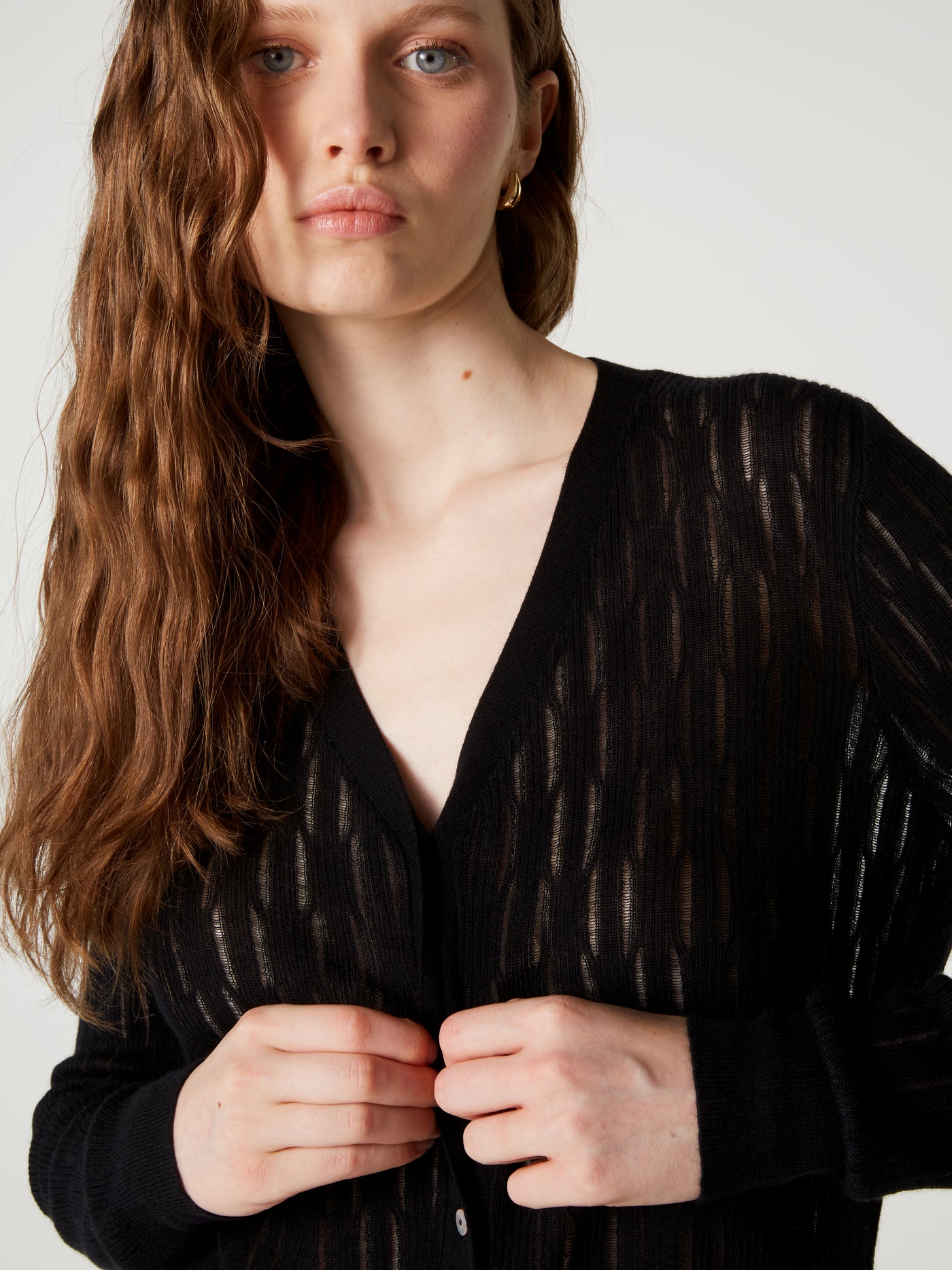 cardigan hanae - Lyocell cashmere - nero