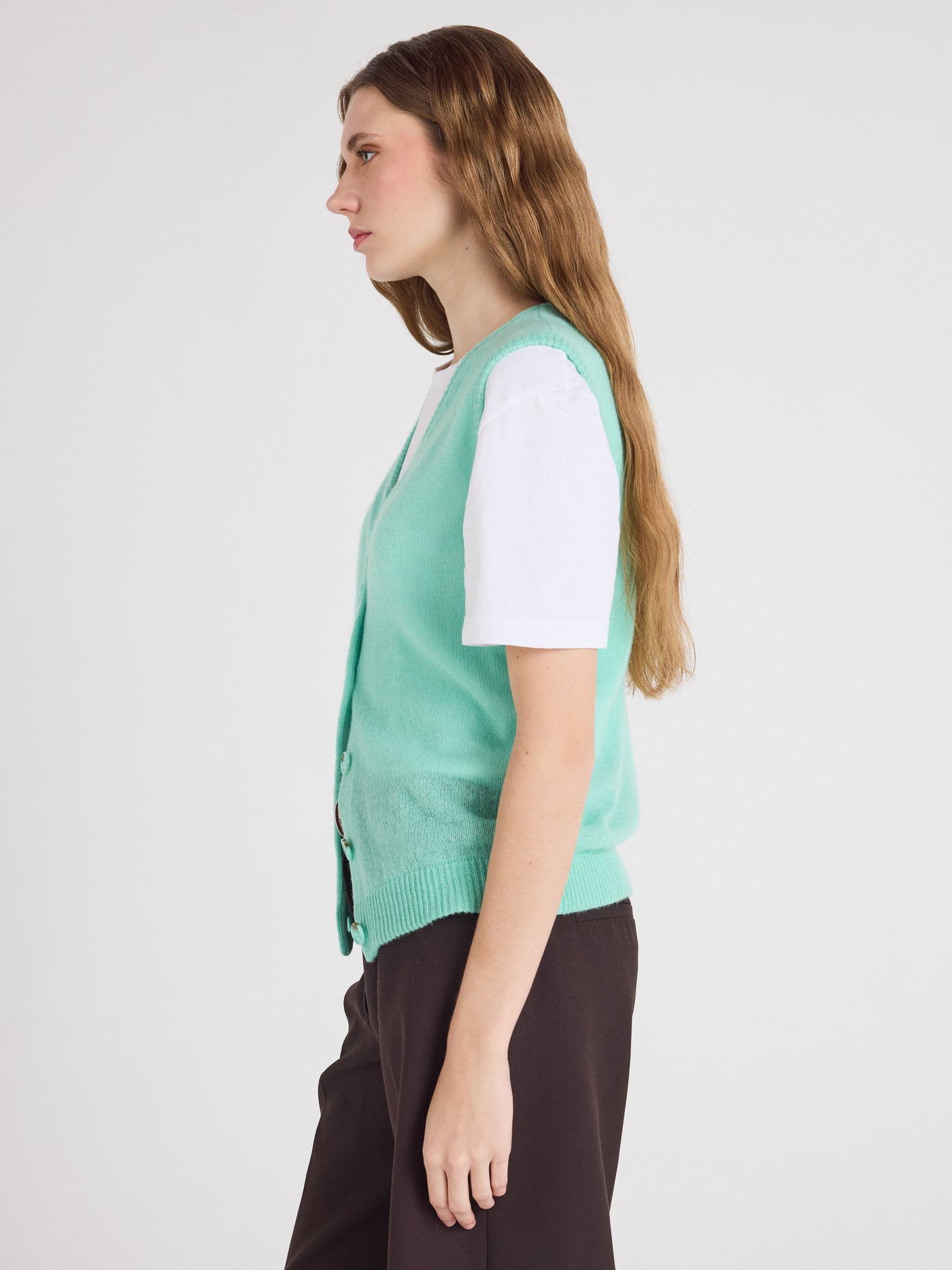 tayler - Gilet 100% cachemire - cactus