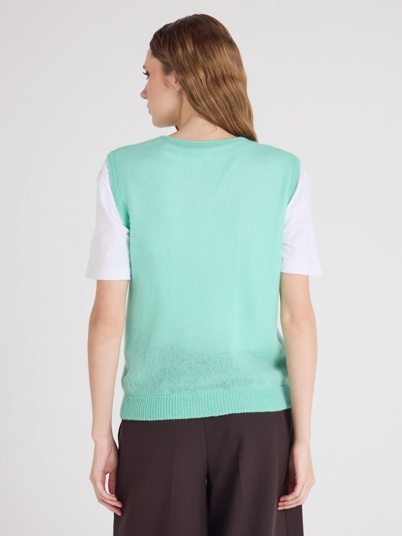 tayler - Gilet 100% cachemire - cactus