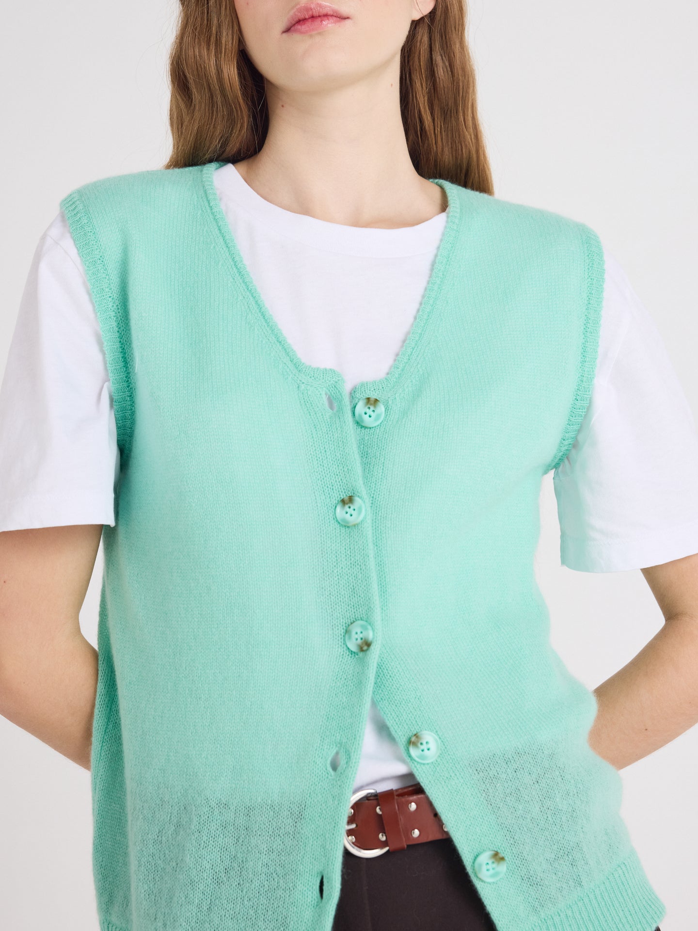 Taylor - Weste aus 100 % Kaschmir - cactus