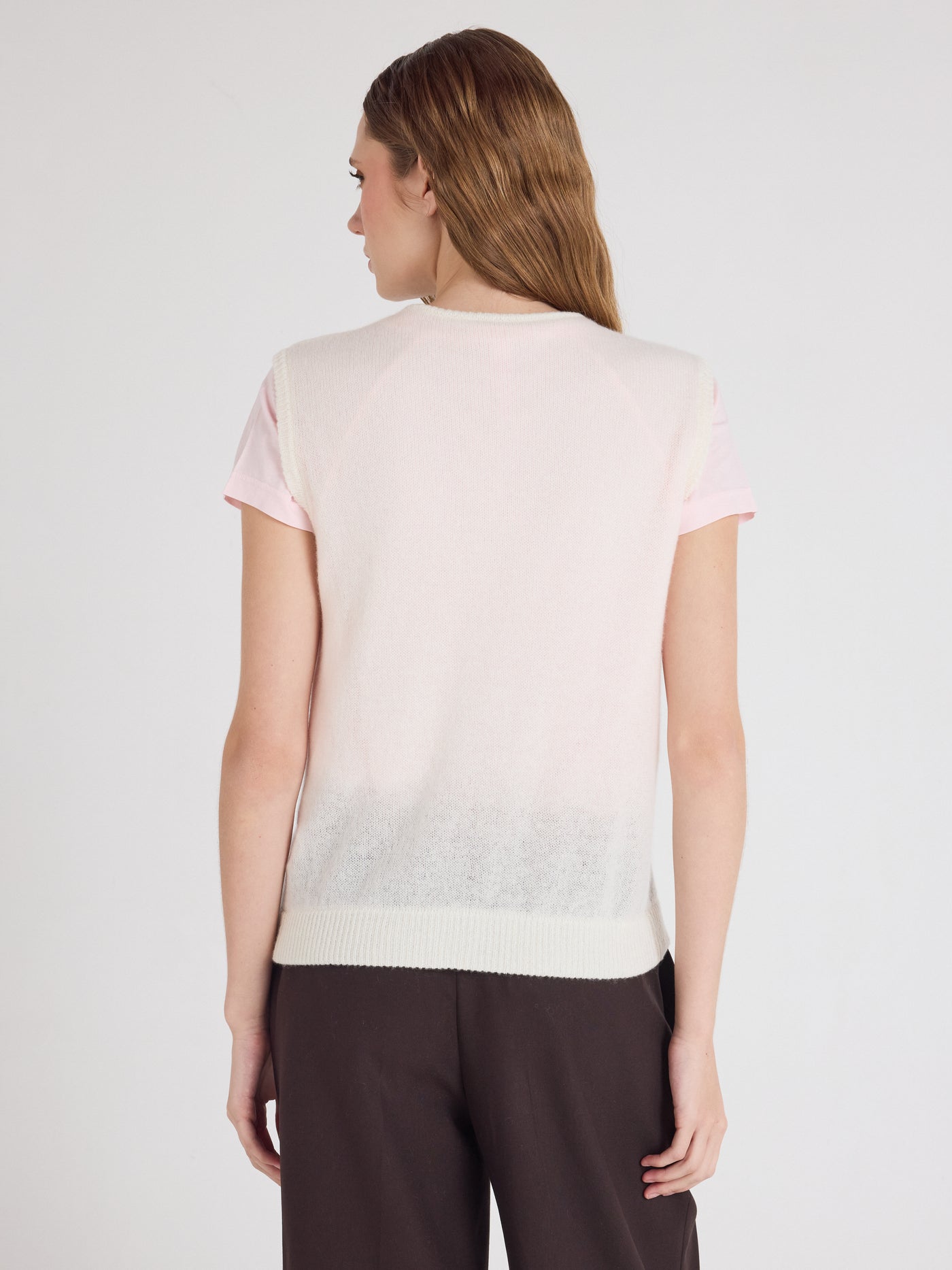 tayler - Gilet 100% cachemire - cream