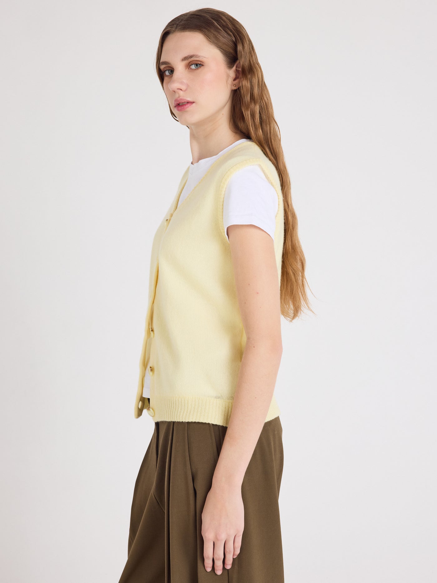 tayler - Gilet 100% cachemire - limelight