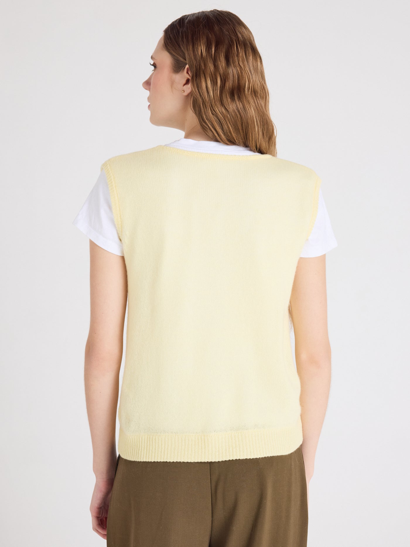 tayler - Gilet 100% cachemire - limelight