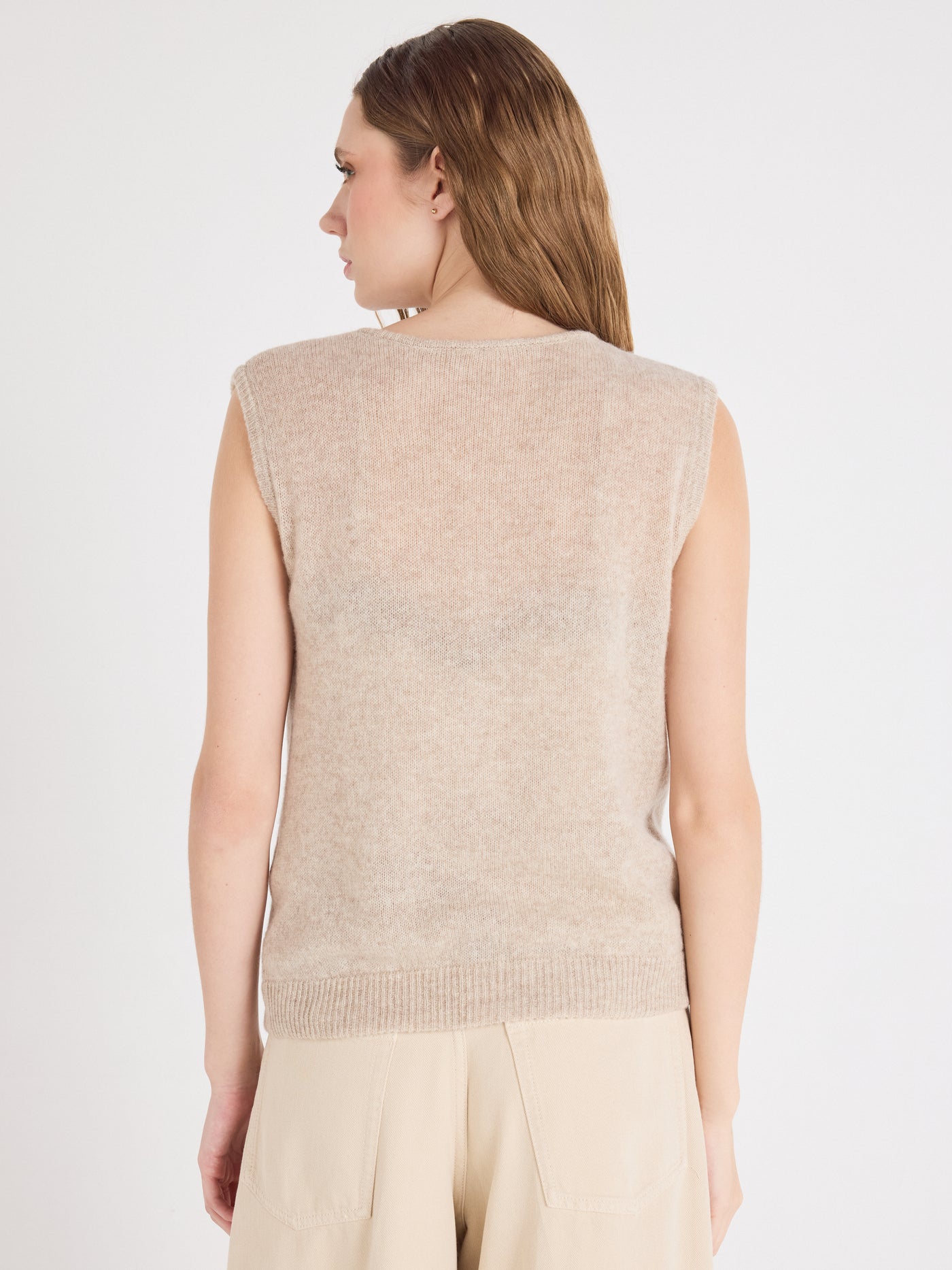 tayler - Gilet 100% cachemire - oatmeal