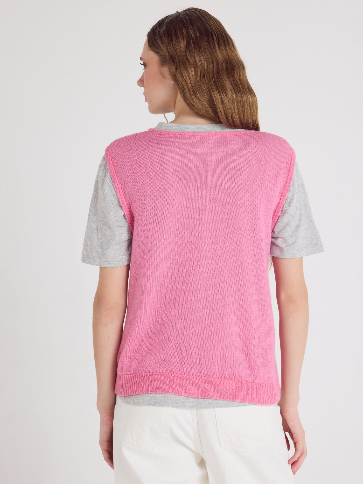 tayler - Gilet 100% cachemire - rosebloom