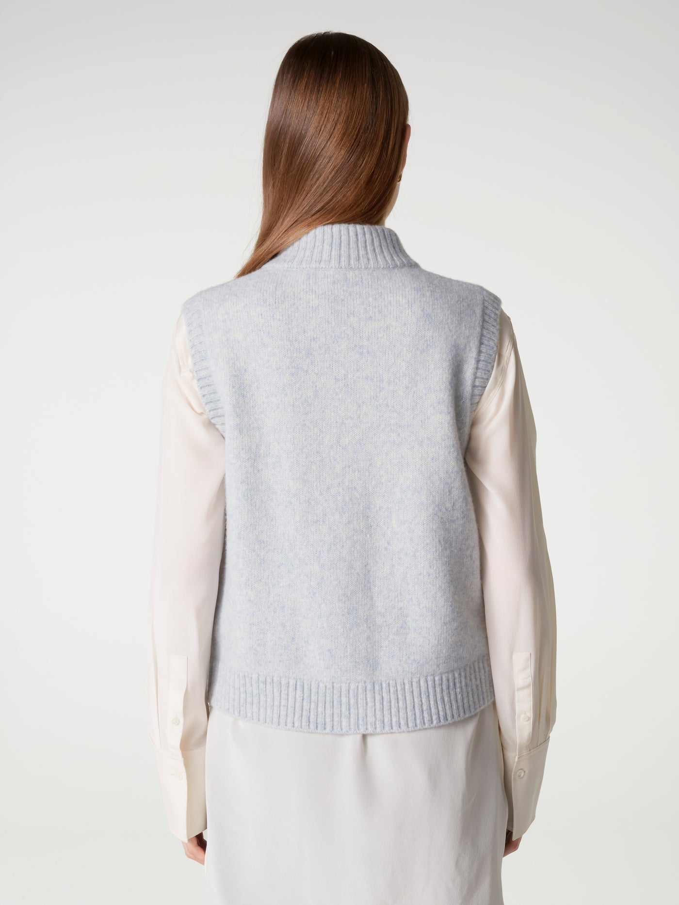 gilet alanis - Laine coton - baby blue