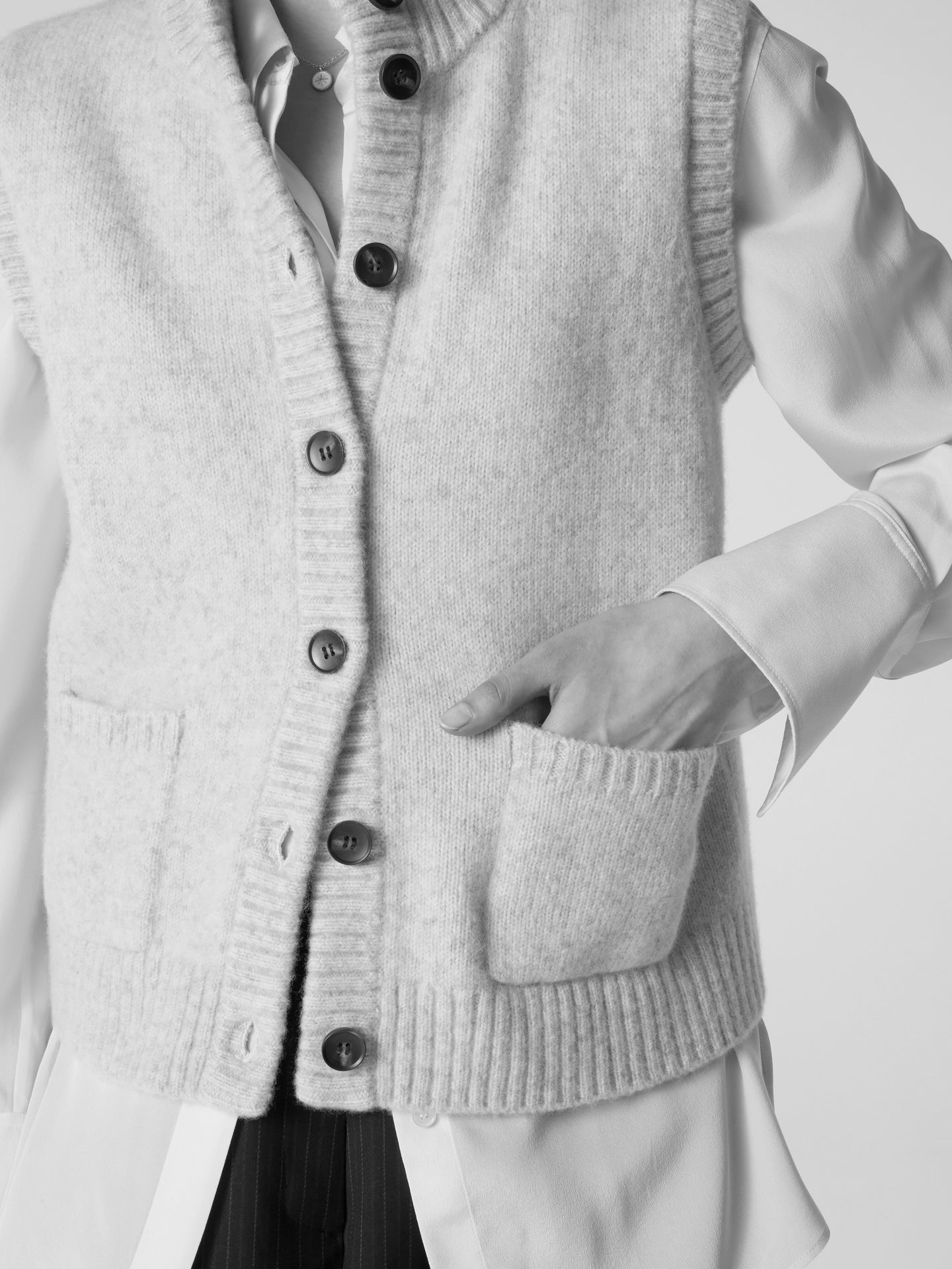 gilet alanis - Laine coton - brownie